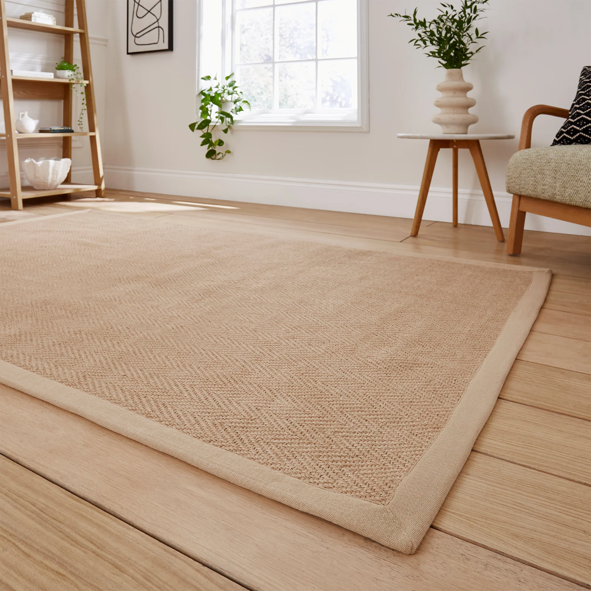 Ford Herringbone Jute Border Rug - Image 3