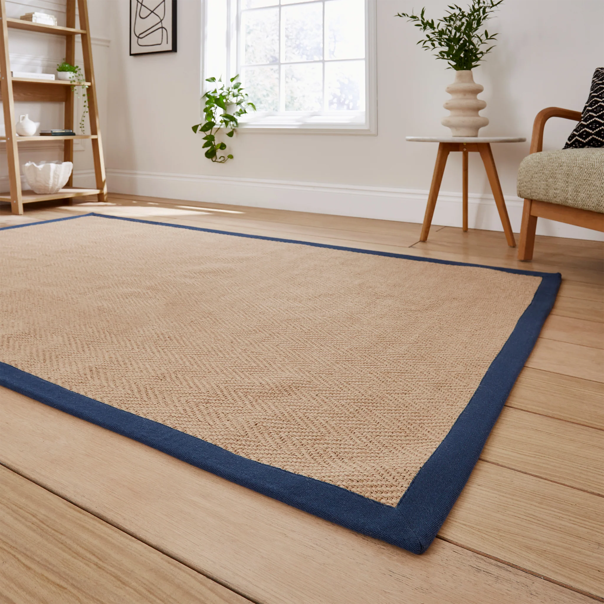 Ford Herringbone Jute Border Rug - Image 39