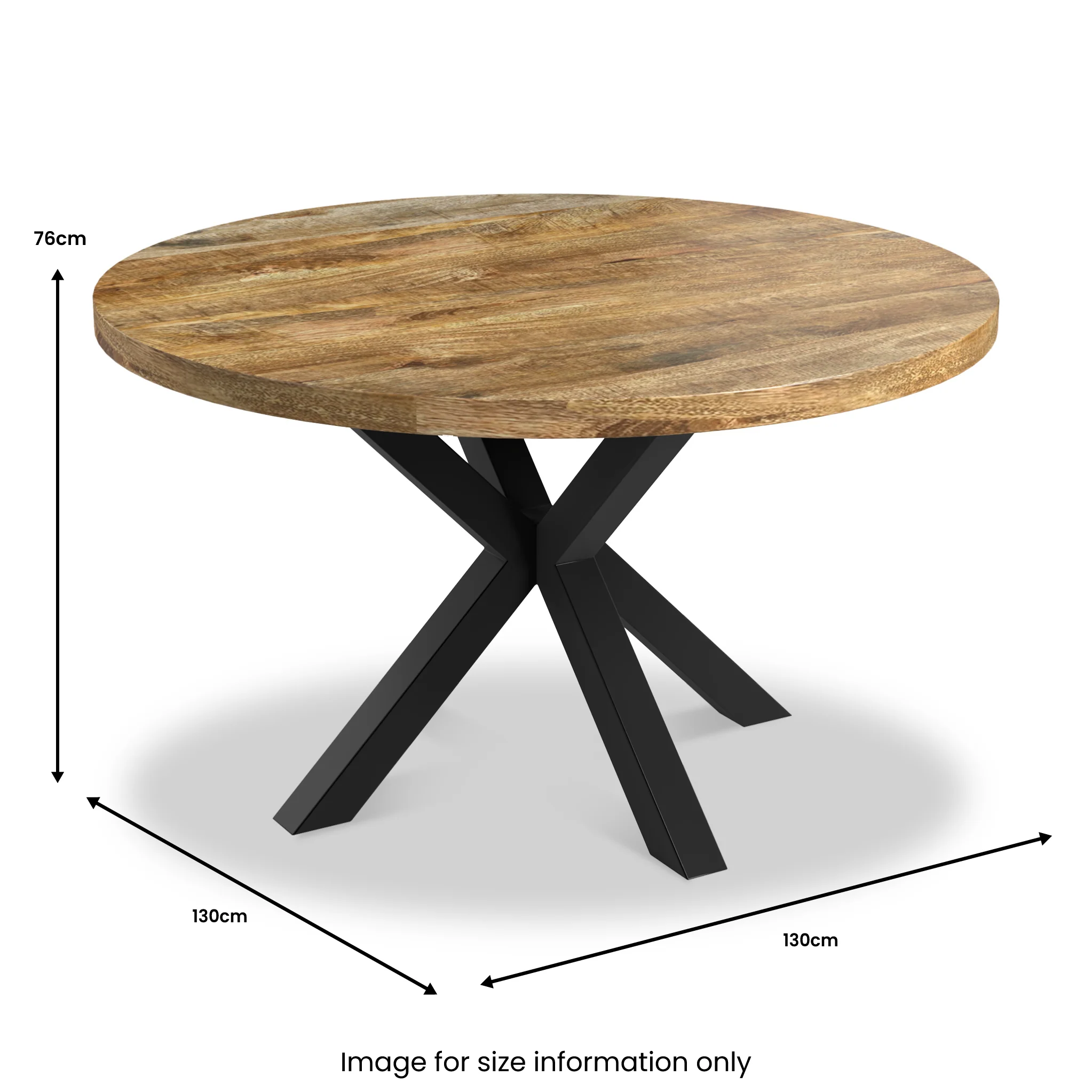 Gendry Mango 130cm Round Dining Table - Image 4