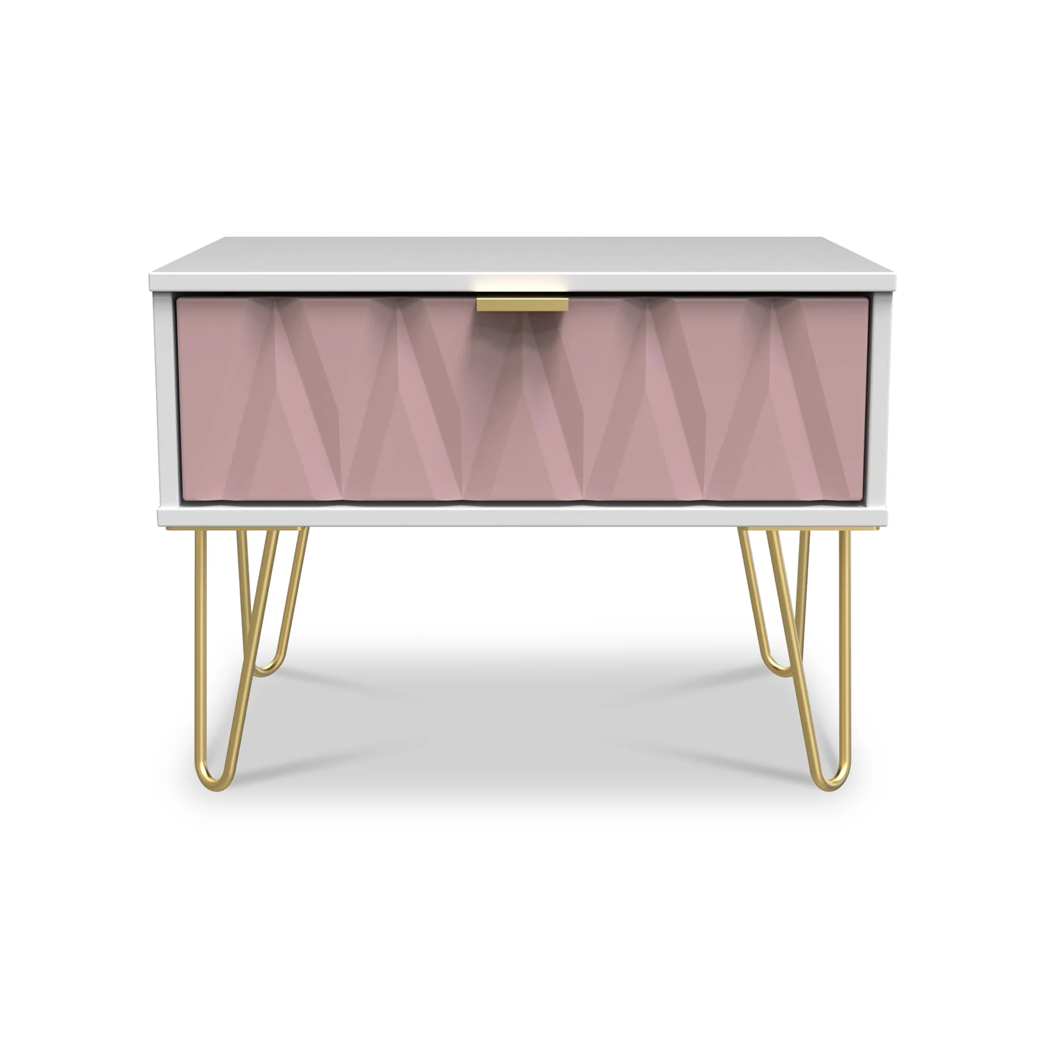 Geo 1 Drawer Side Table with Gold Hairpin Legs - Image 10
