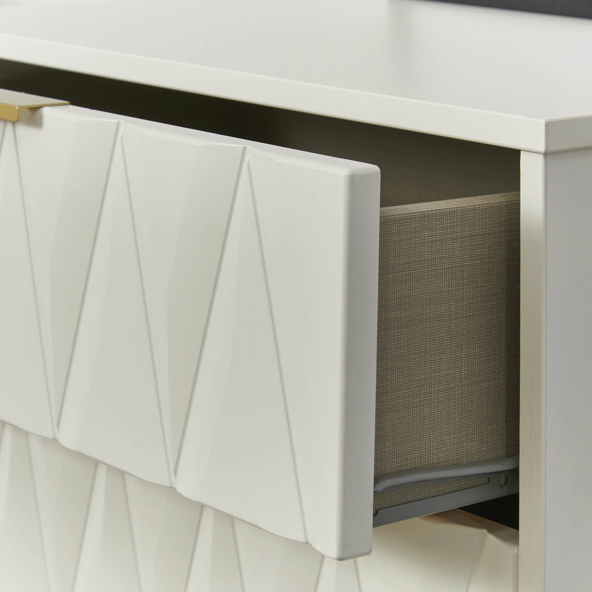 Geo 1 Drawer Side Table with Gold Hairpin Legs - Image 16