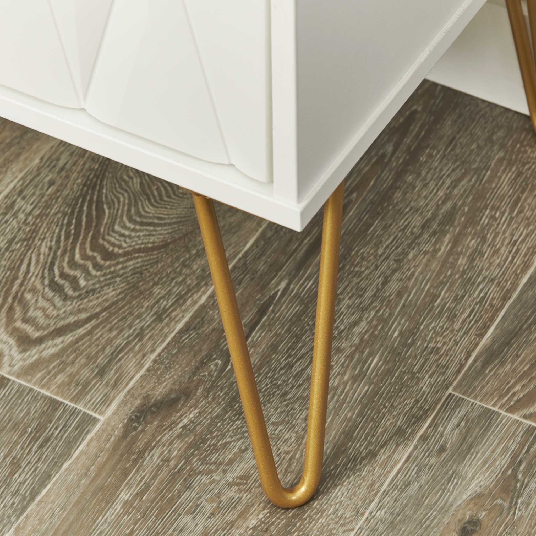 Geo 1 Drawer Side Table with Gold Hairpin Legs - Image 17