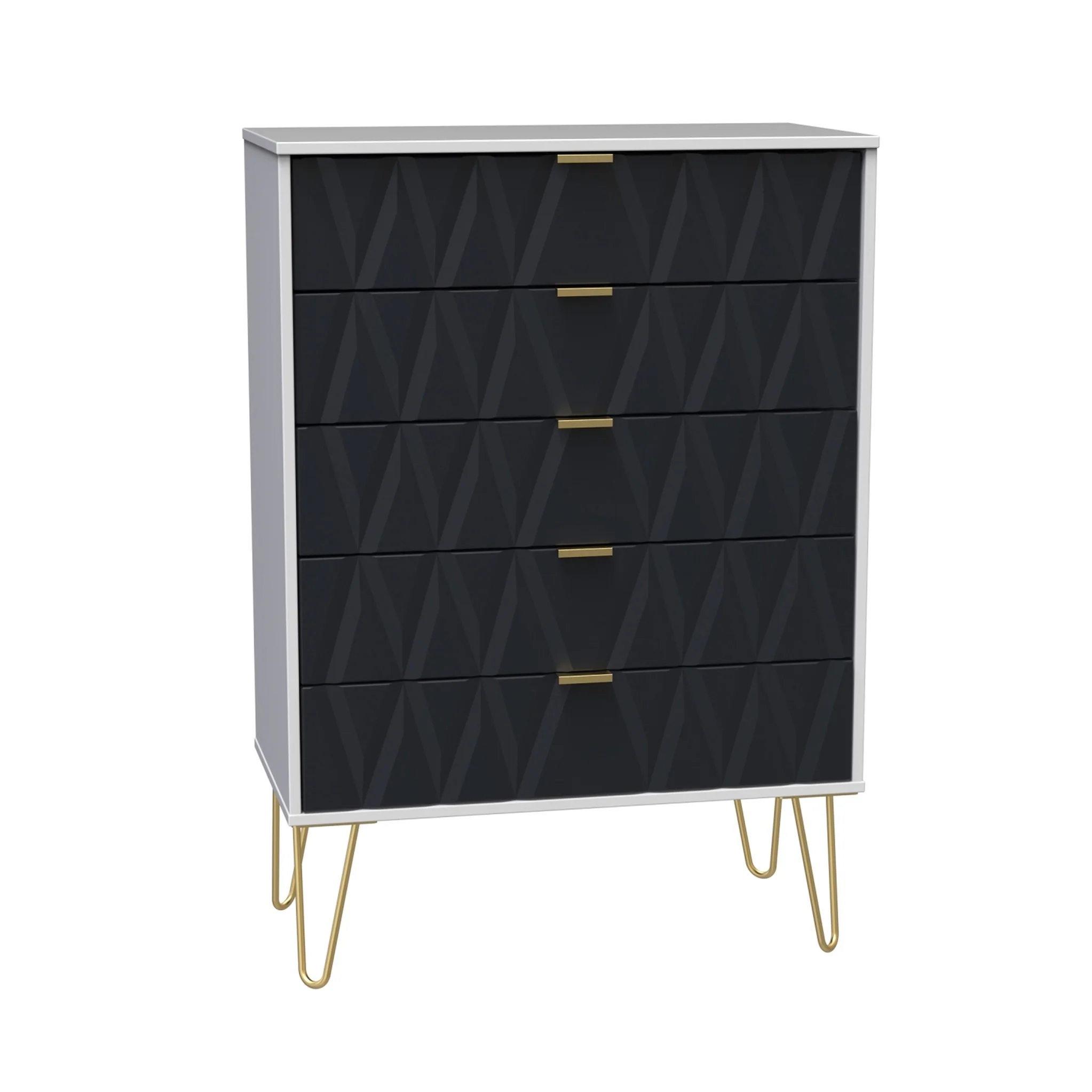 Geo 5 Drawer Chest with Gold Hairpin Legs - Image 3