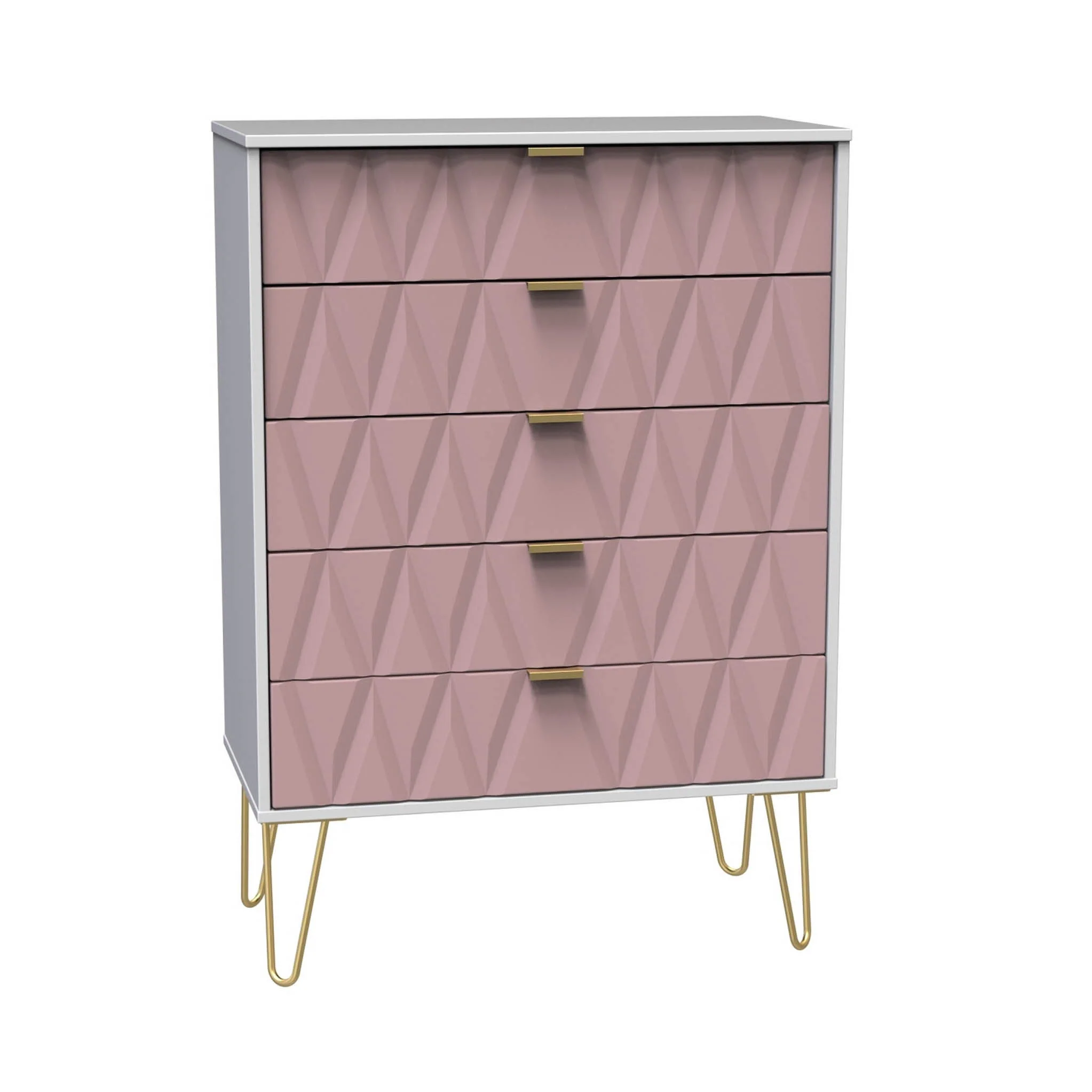 Geo 5 Drawer Chest with Gold Hairpin Legs - Image 5