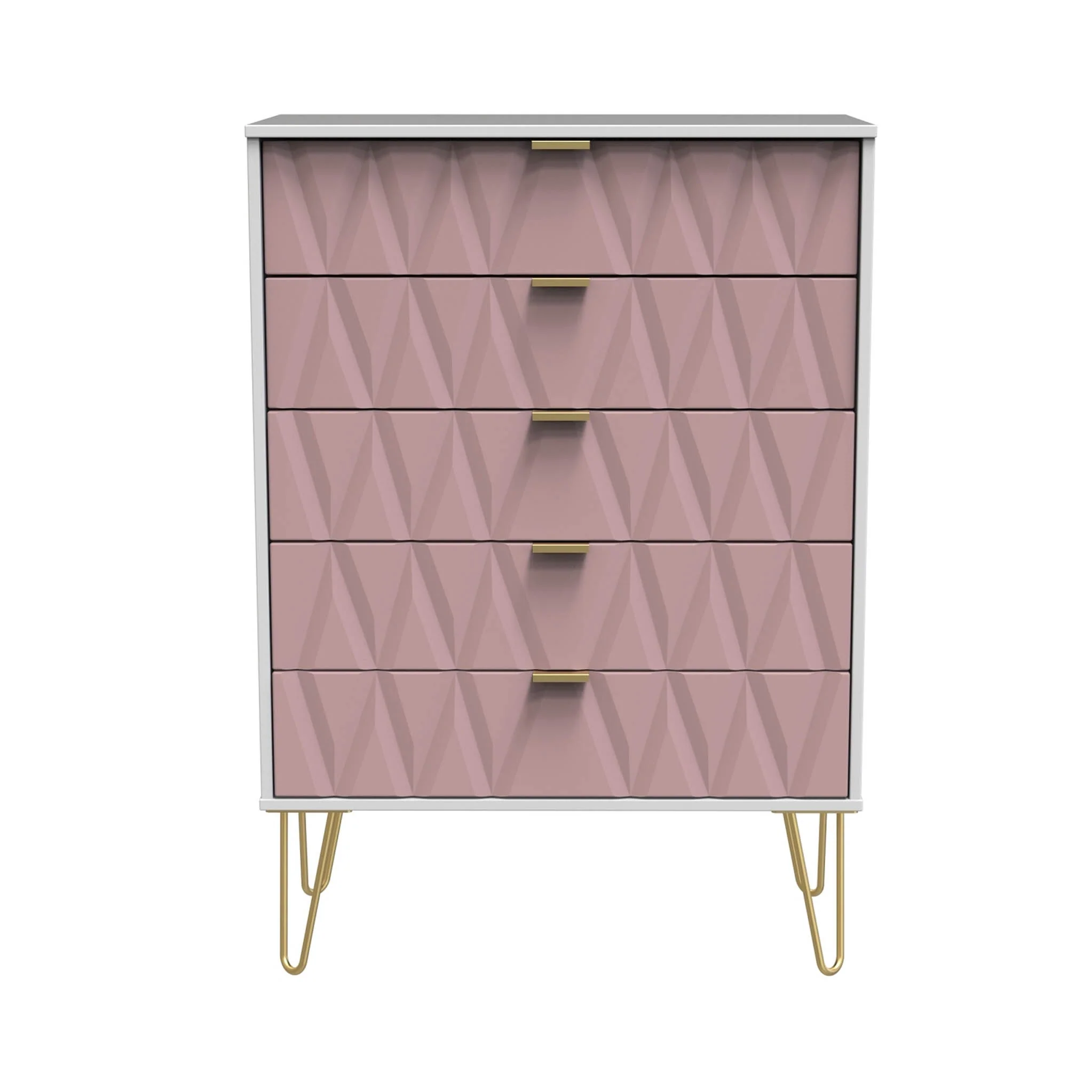 Geo 5 Drawer Chest with Gold Hairpin Legs - Image 6