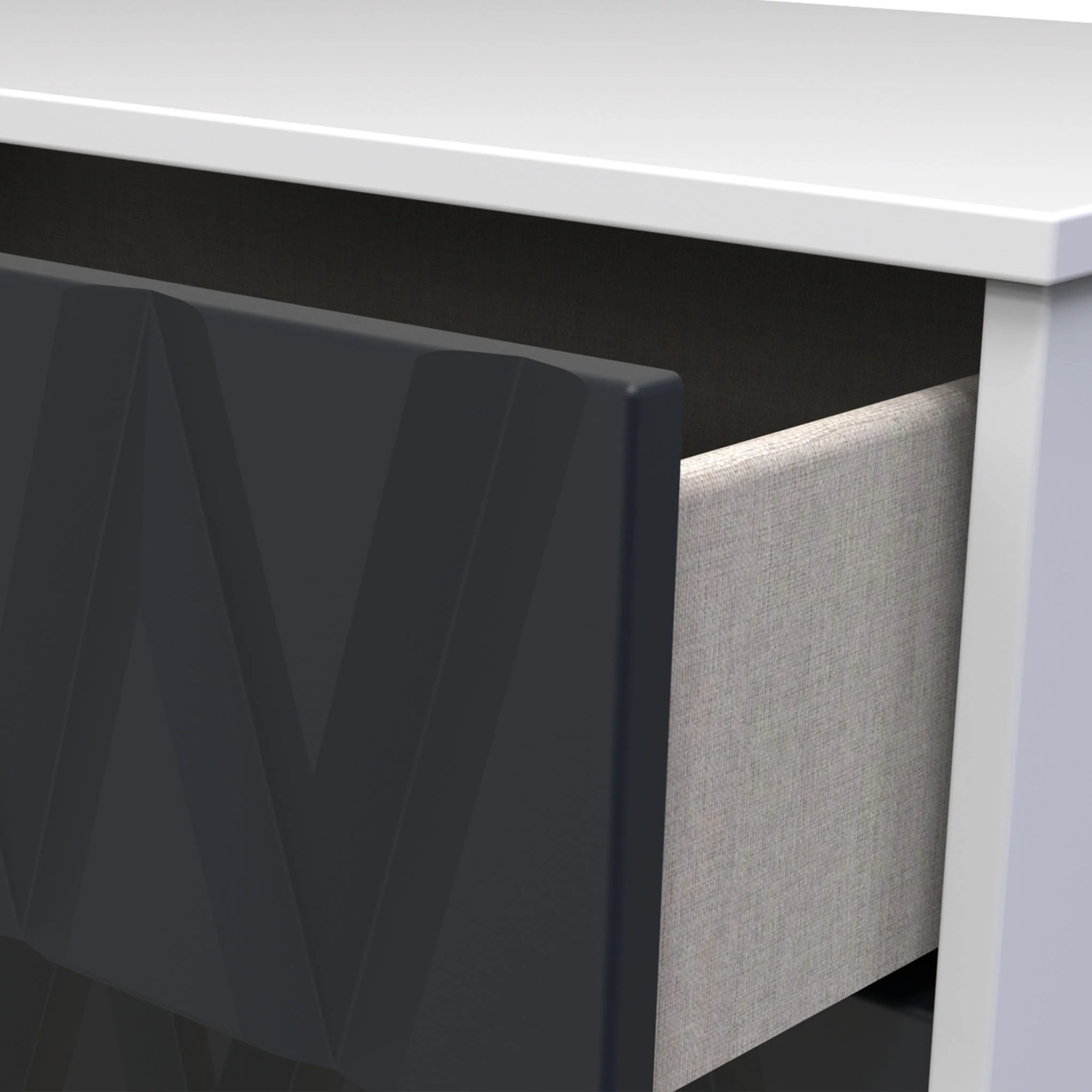 Geo 5 Drawer Tallboy with Gold Hairpin Legs - Image 7
