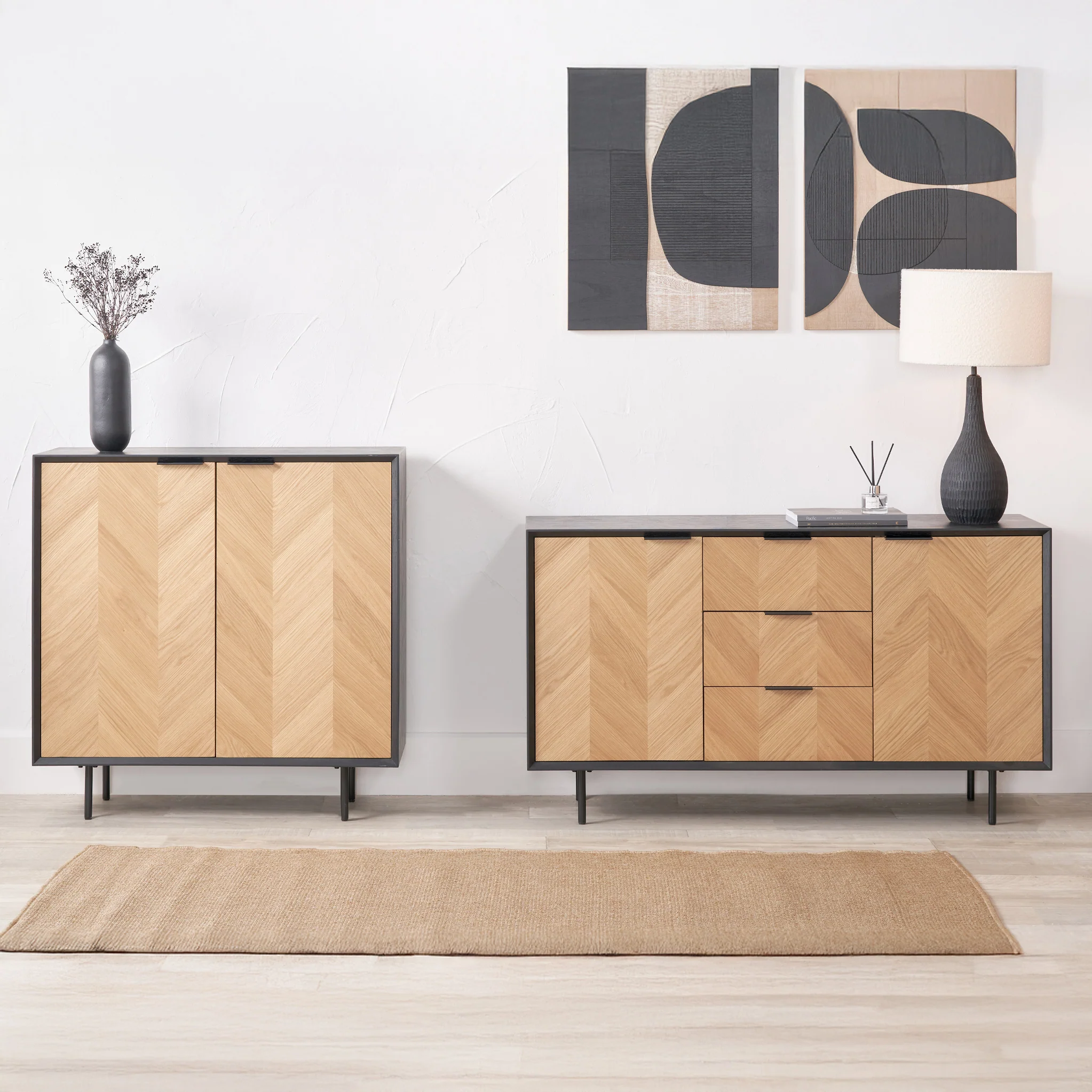 Hailee Oak and Pine 2 Door Cabinet - Image 8