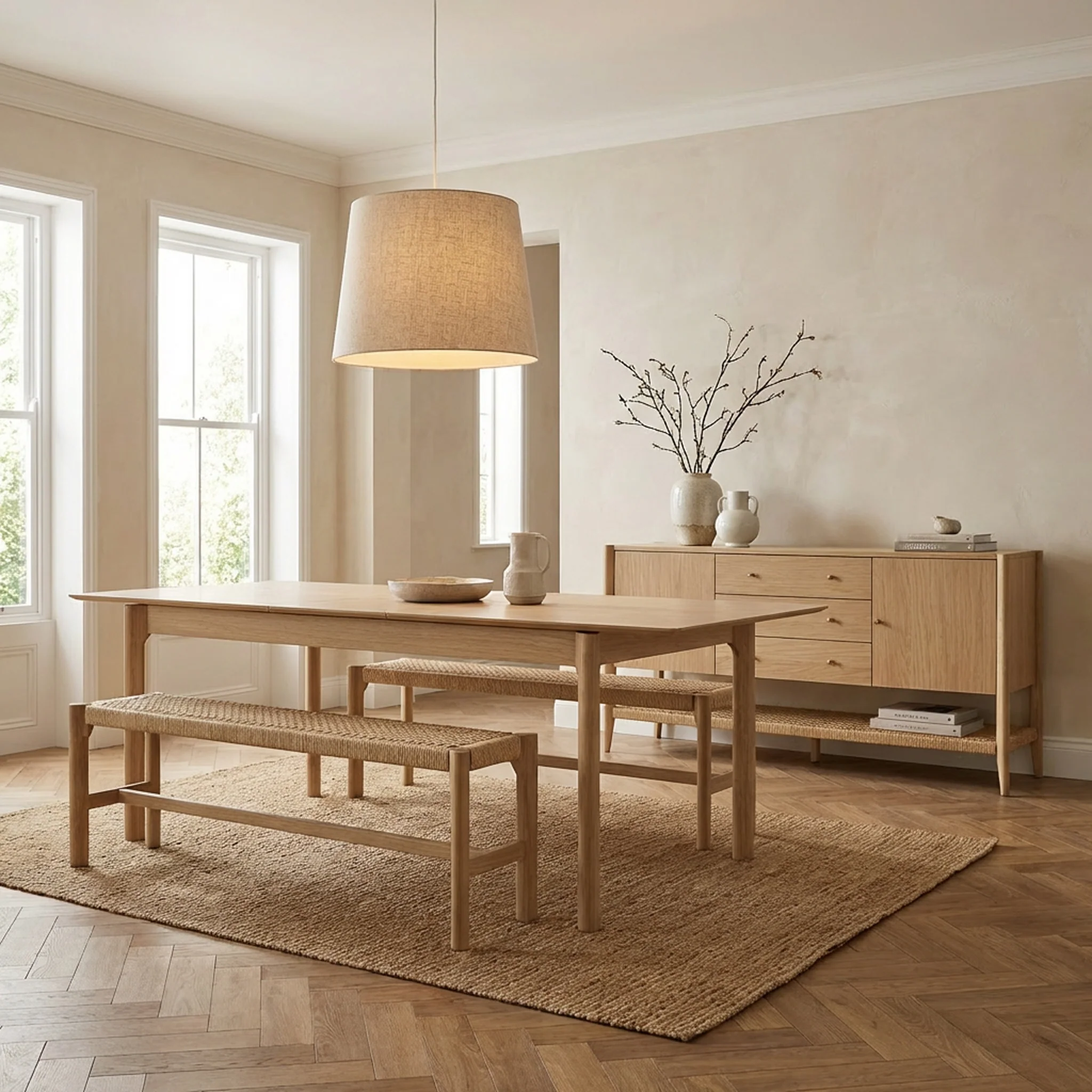 Harborough Oak 150cm Dining Bench - Image 3