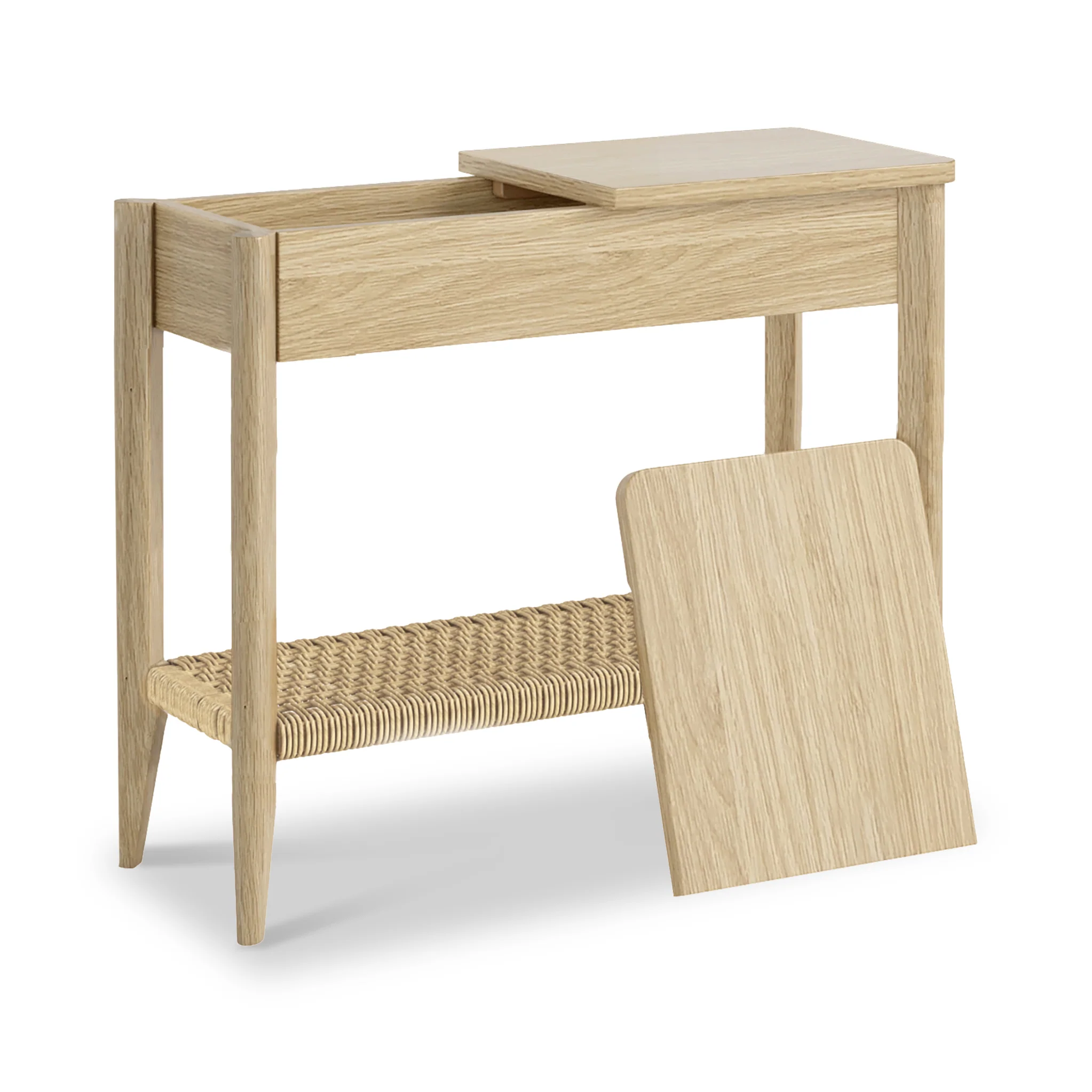 Harborough Oak Sofa Side Storage Table - Image 3