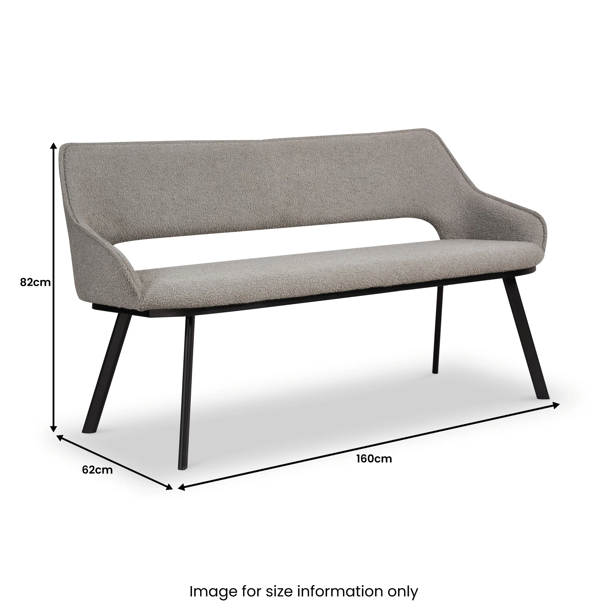 Harley Light Grey Boucle Dining Bench - Image 6