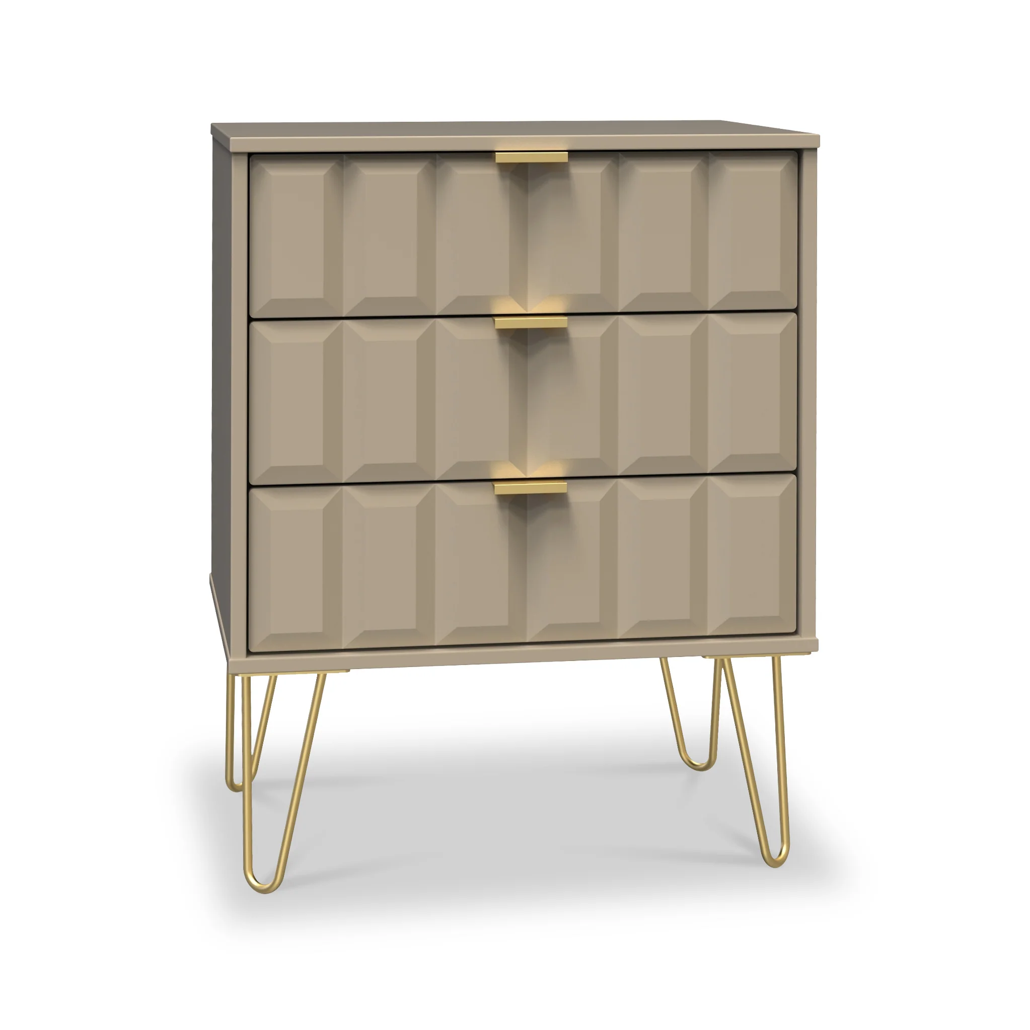Harlow 3 Drawer Midi Sideboard with Gold Hairpin Legs - Image 6