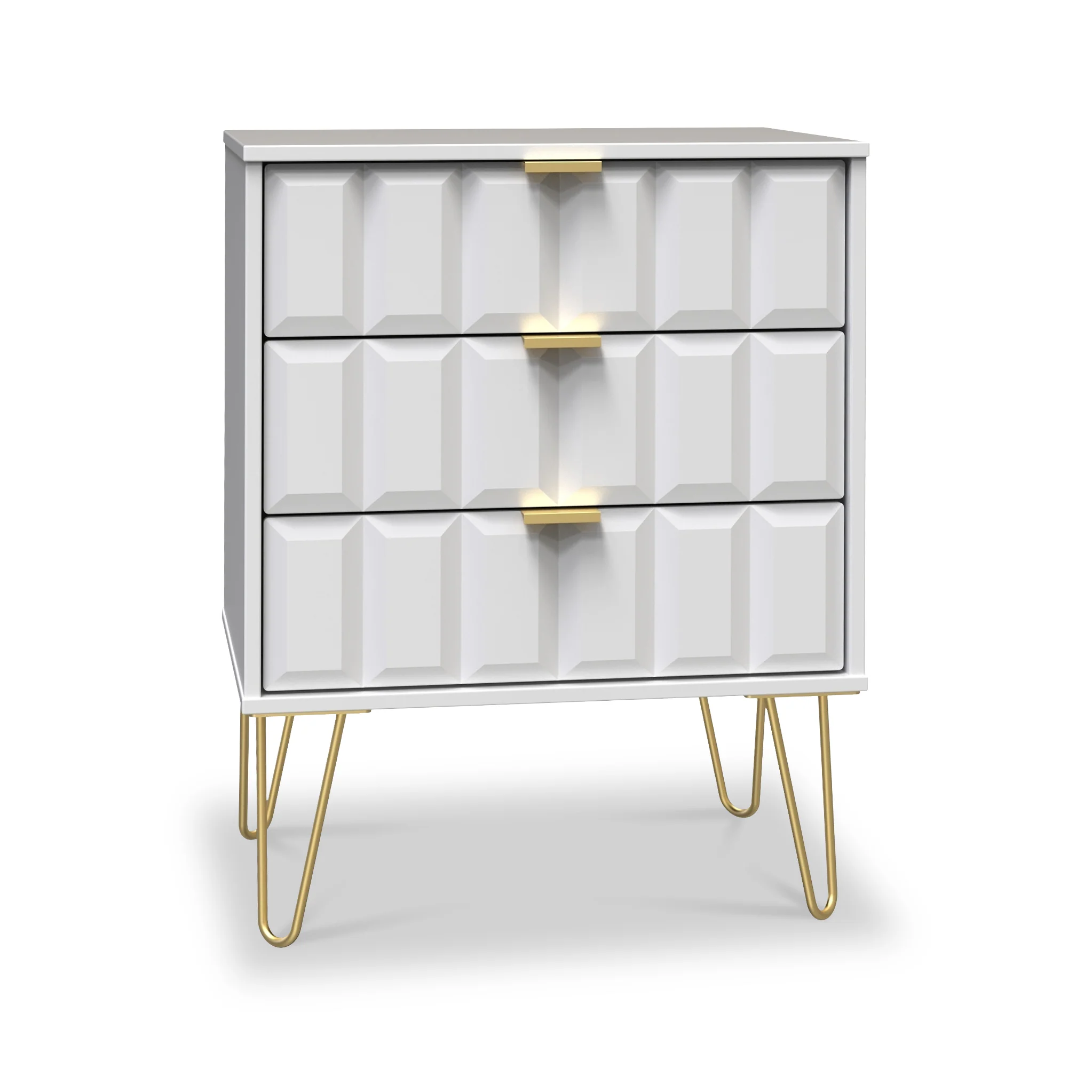 Harlow 3 Drawer Midi Sideboard with Gold Hairpin Legs - Image 7