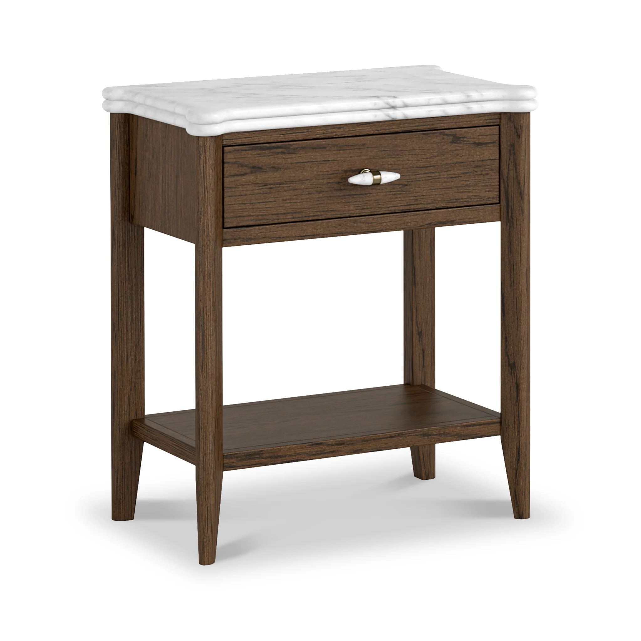 Hawthorne Dark Oak & Marble Side Table