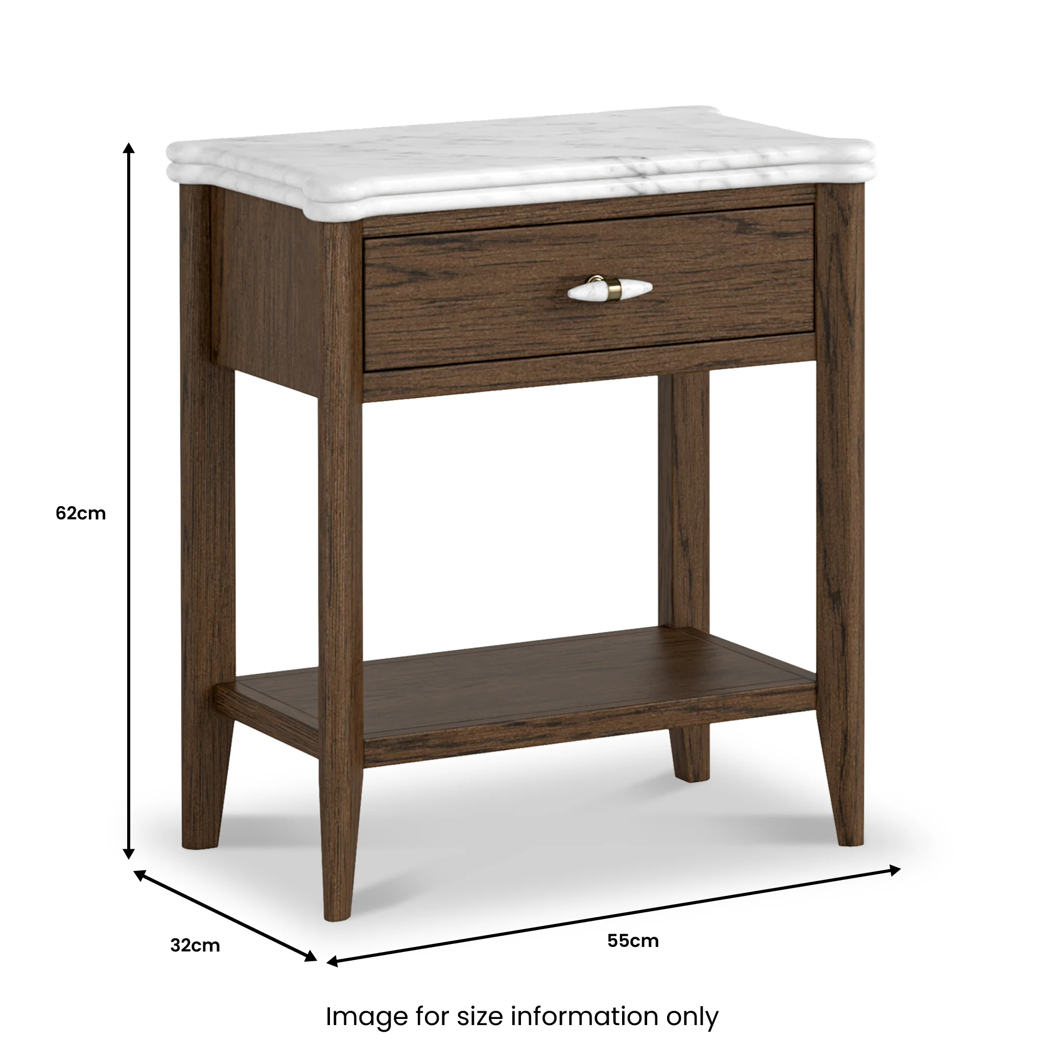 Hawthorne Dark Oak & Marble Side Table - Image 4