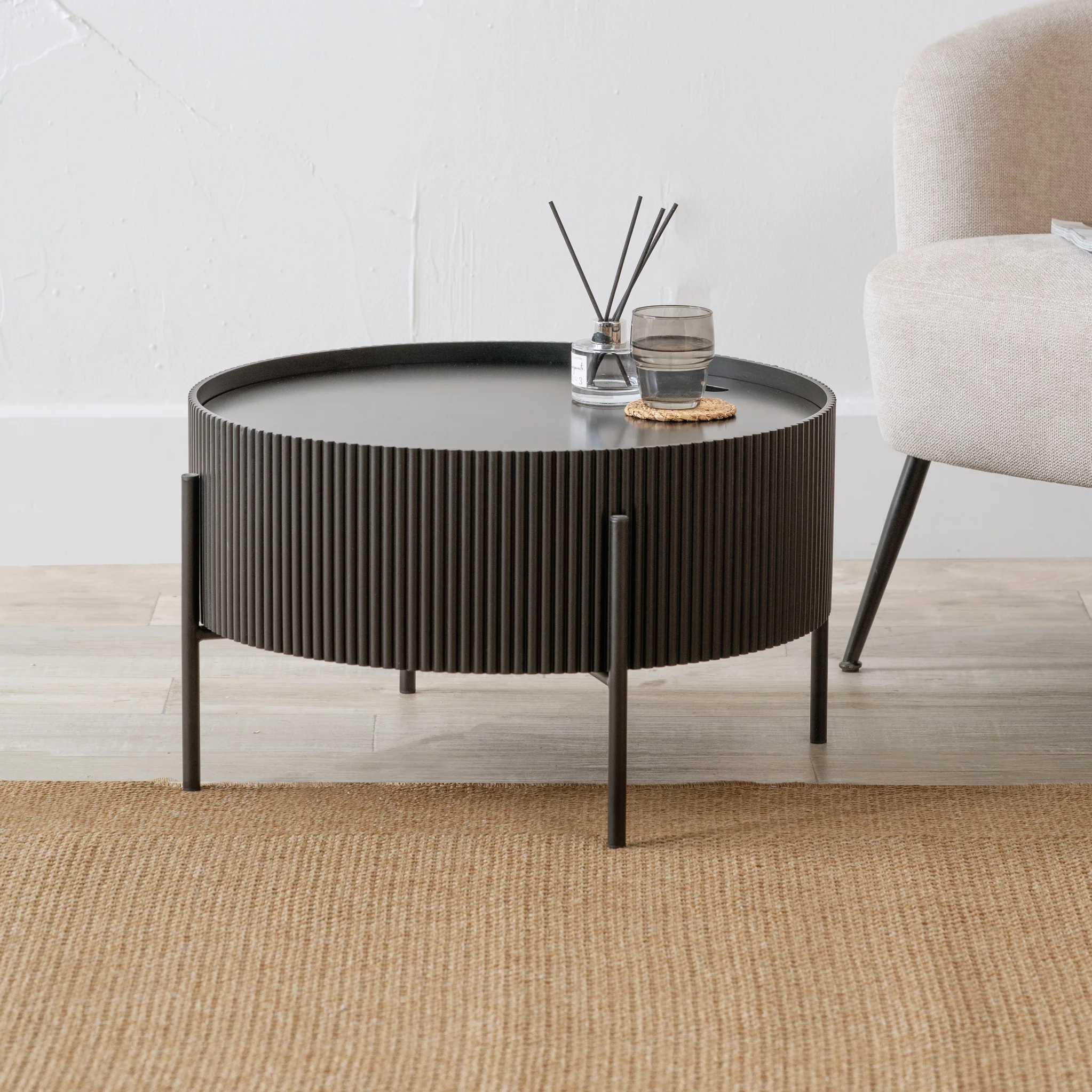Henderson Fluted Edge Storage Coffee Table - Image 2