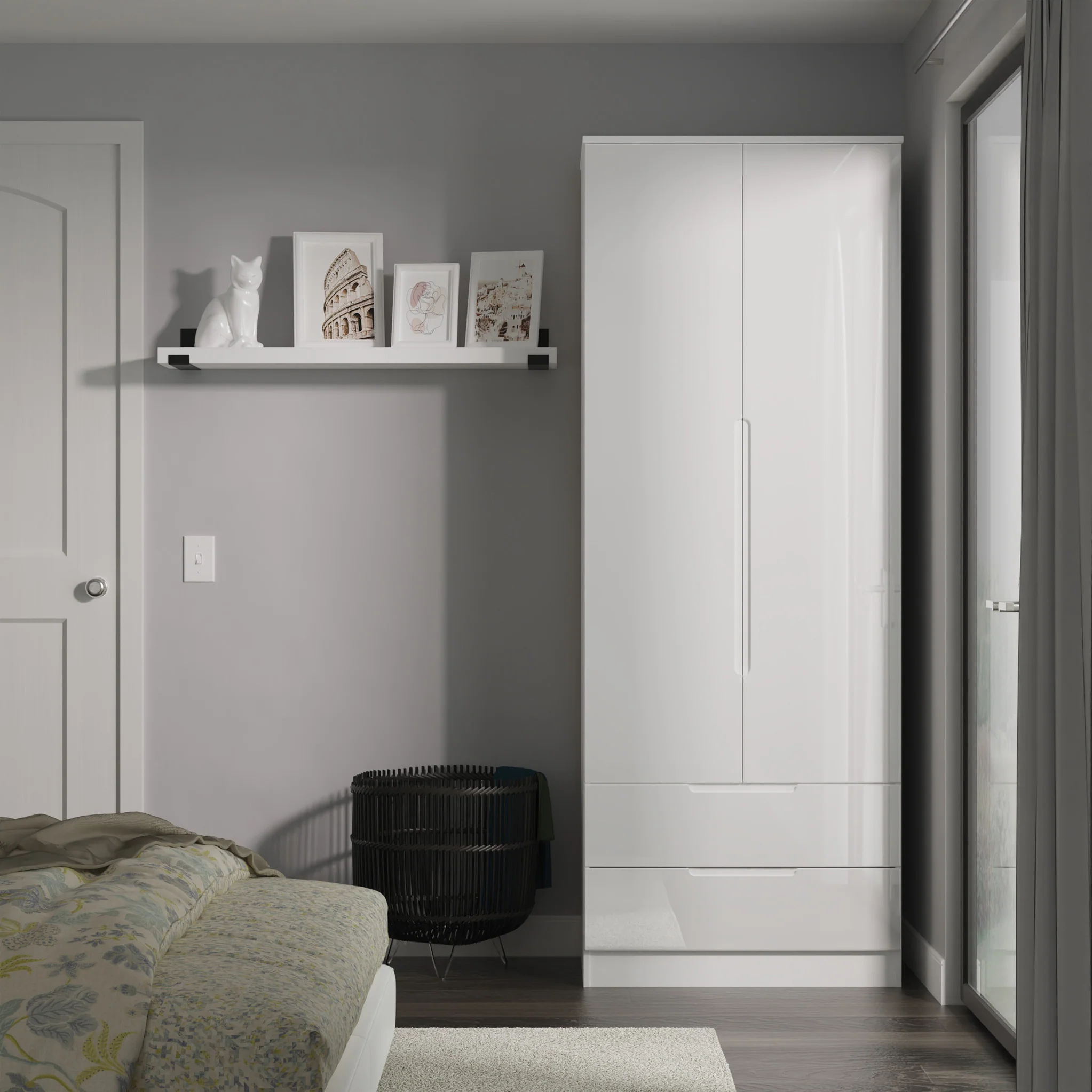 Henshaw 2 Drawer Double Wardrobe - Image 2