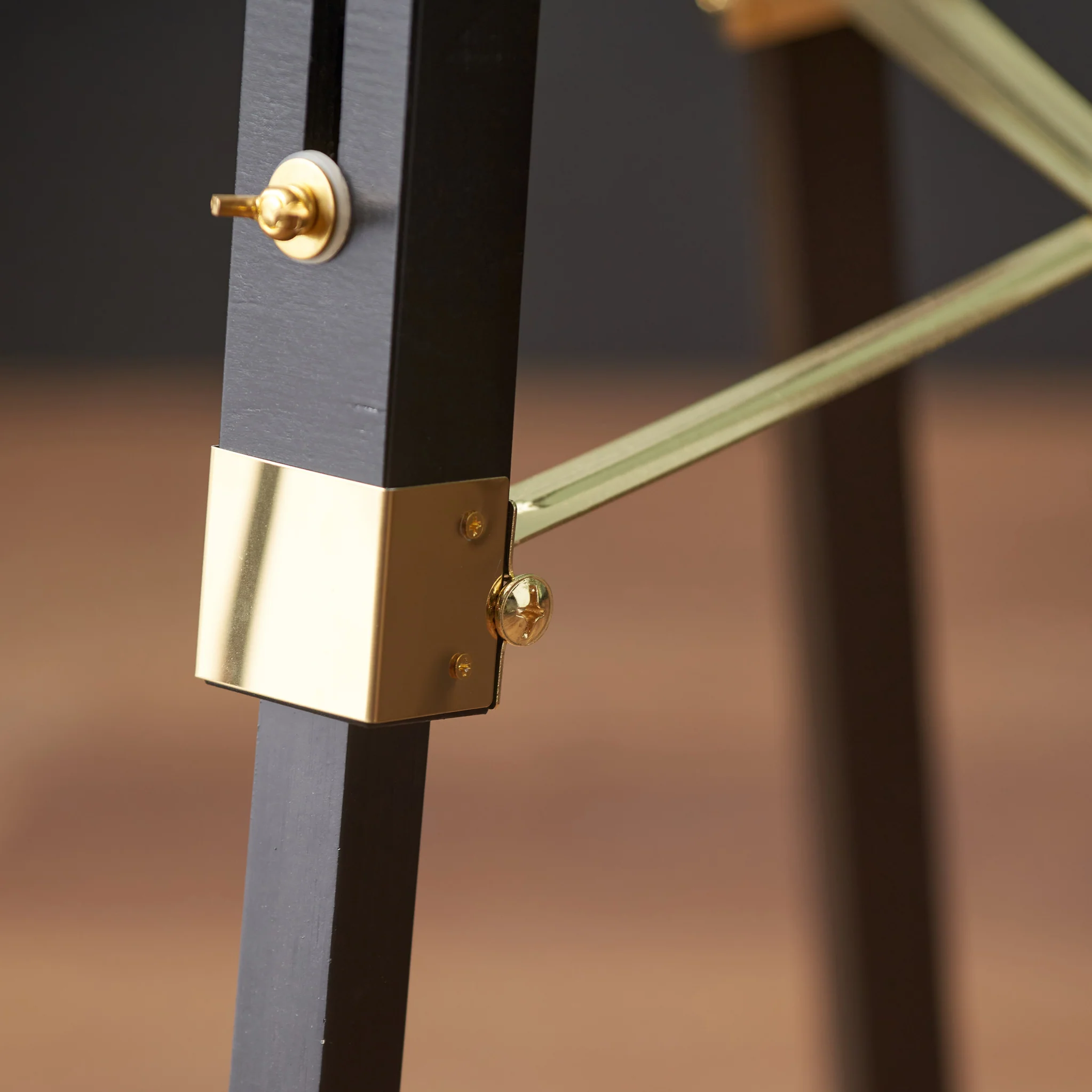 Hereford Gold and Black Tripod Film Floor Lamp - Image 4