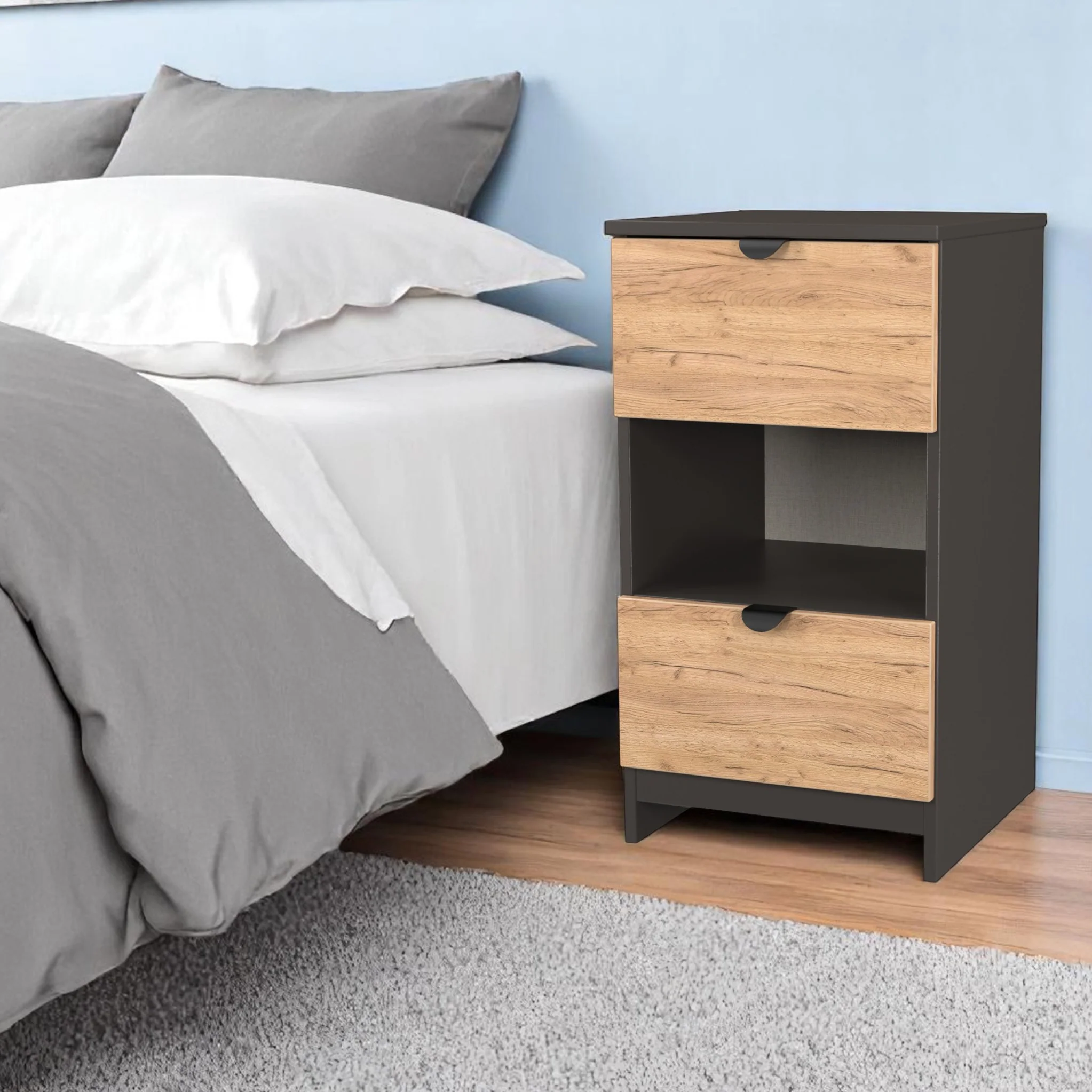 Huxley 2 Drawer Bedside Table - Image 8