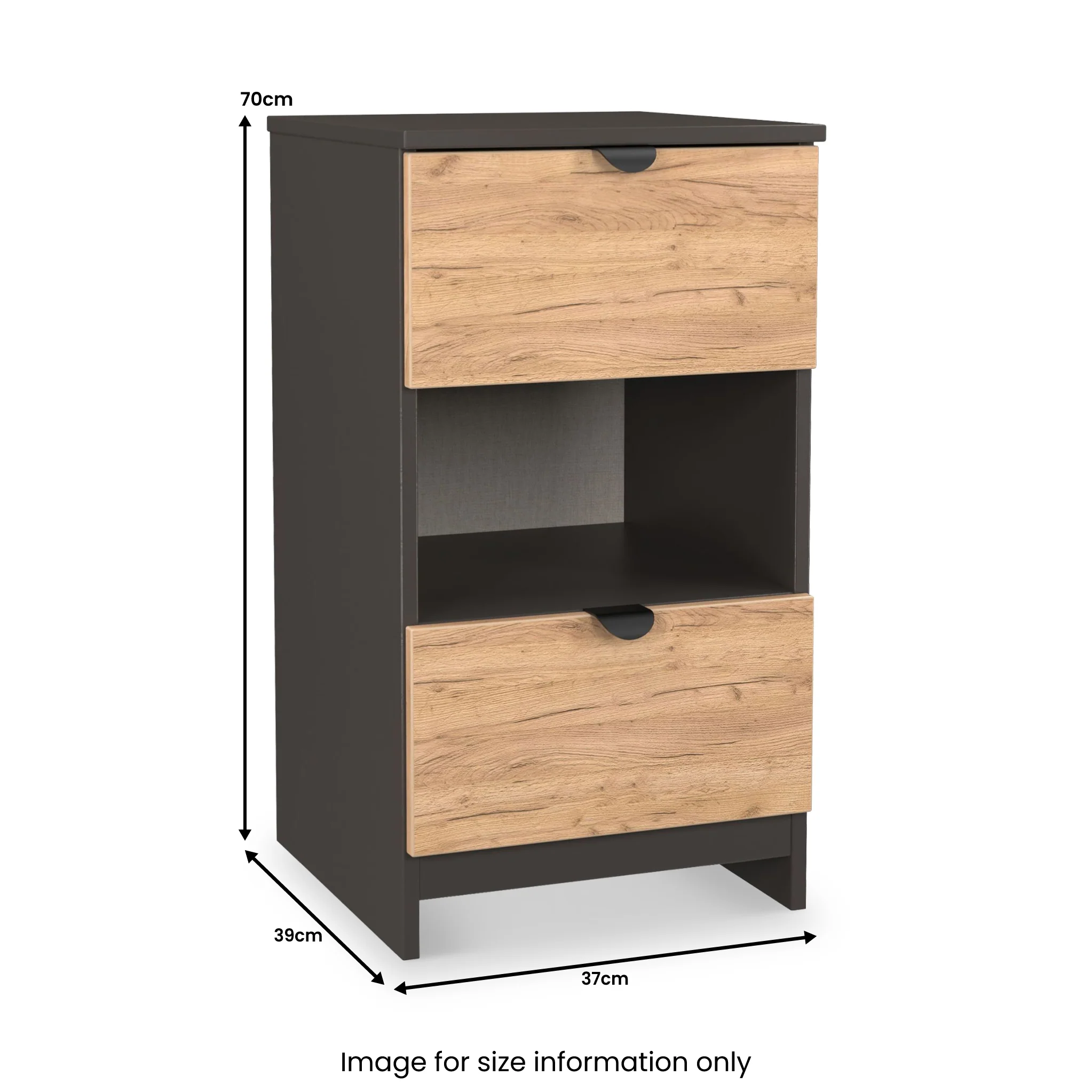 Huxley 2 Drawer Bedside Table - Image 19