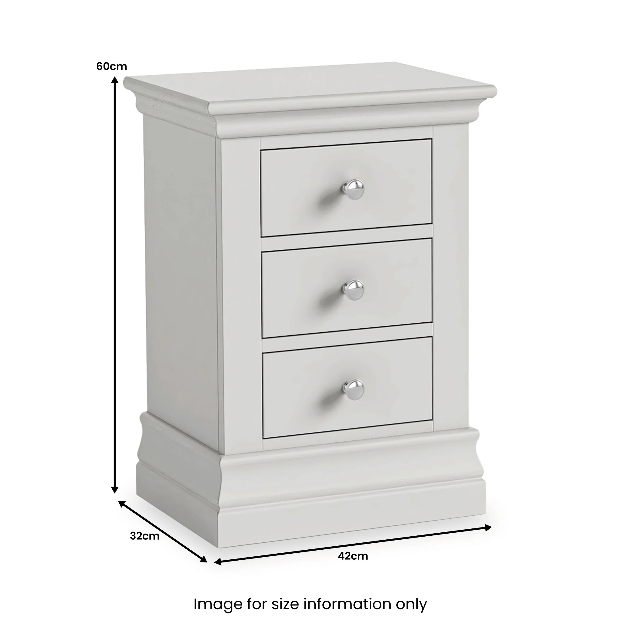 Ingleby 3 Drawer Bedside Table - Image 5