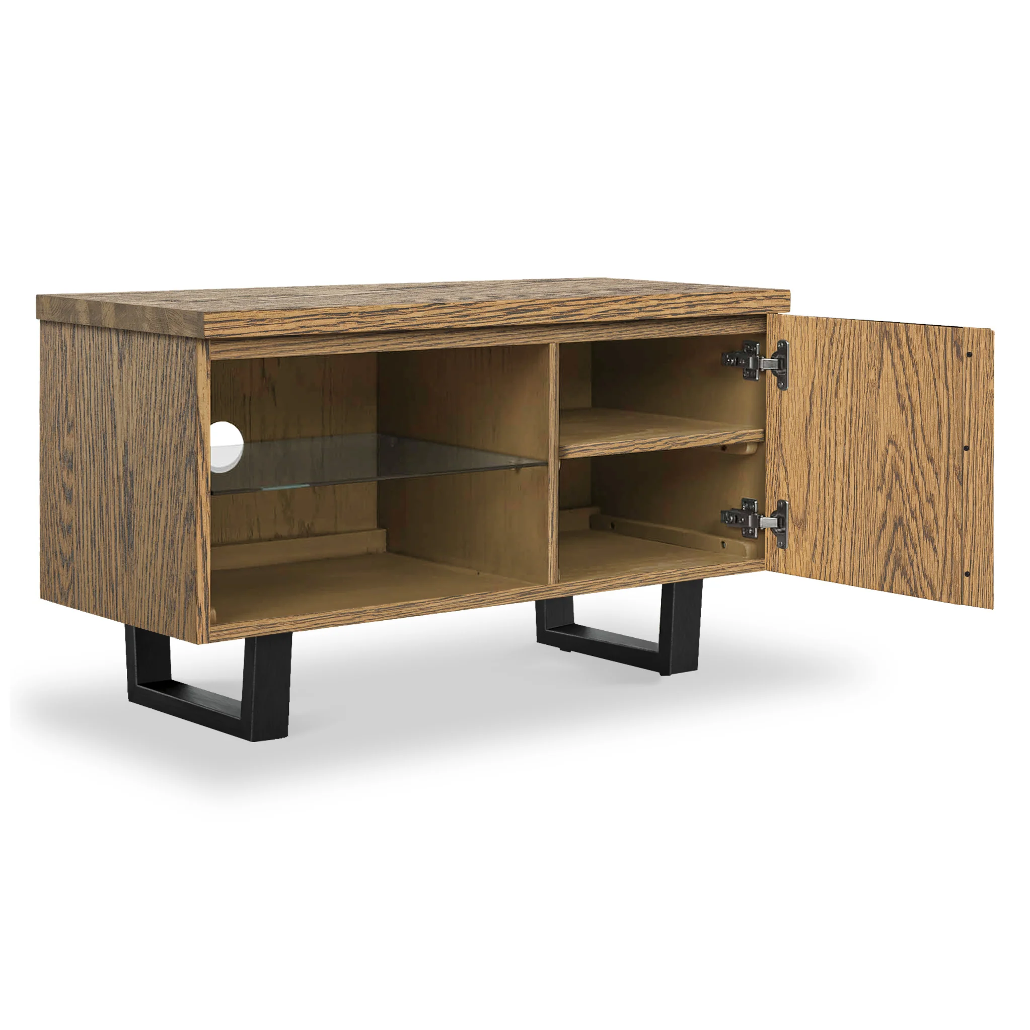 Isaac Oak 90cm Small TV Stand - Image 4