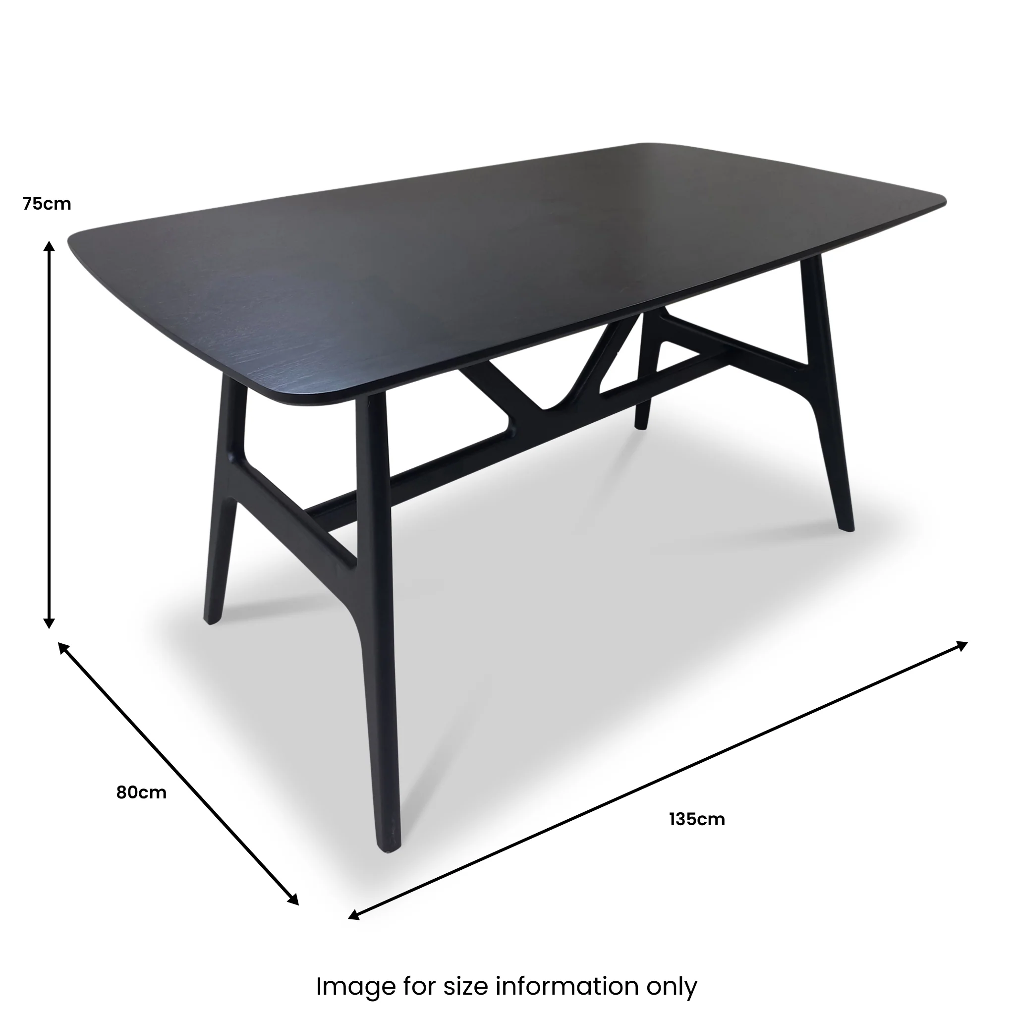 Jackson 135cm Black Dining Table - Image 6