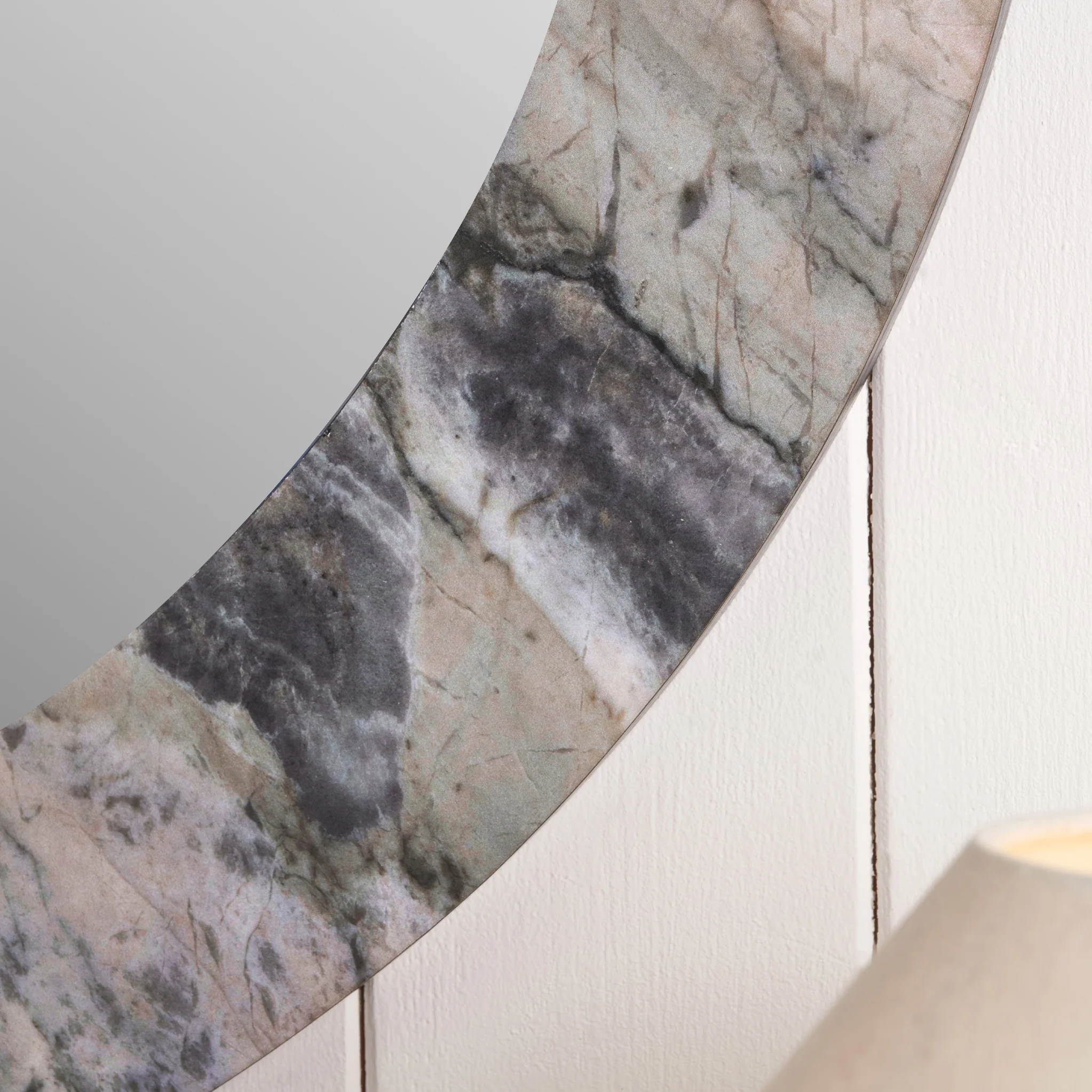 Jade Marble Effect Round Wall Mirror - Image 5