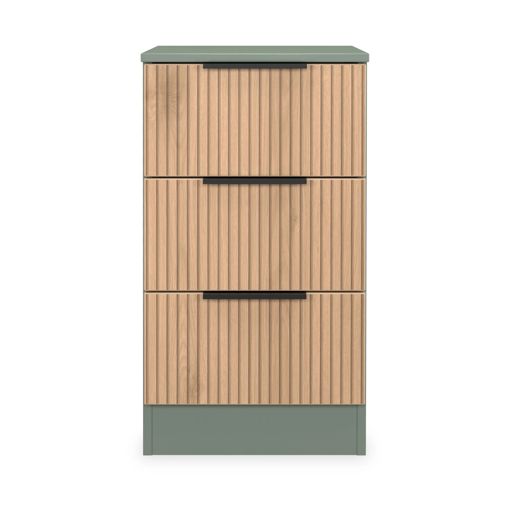 Jago Slatted Effect 3 Drawer Bedside Table - Image 11