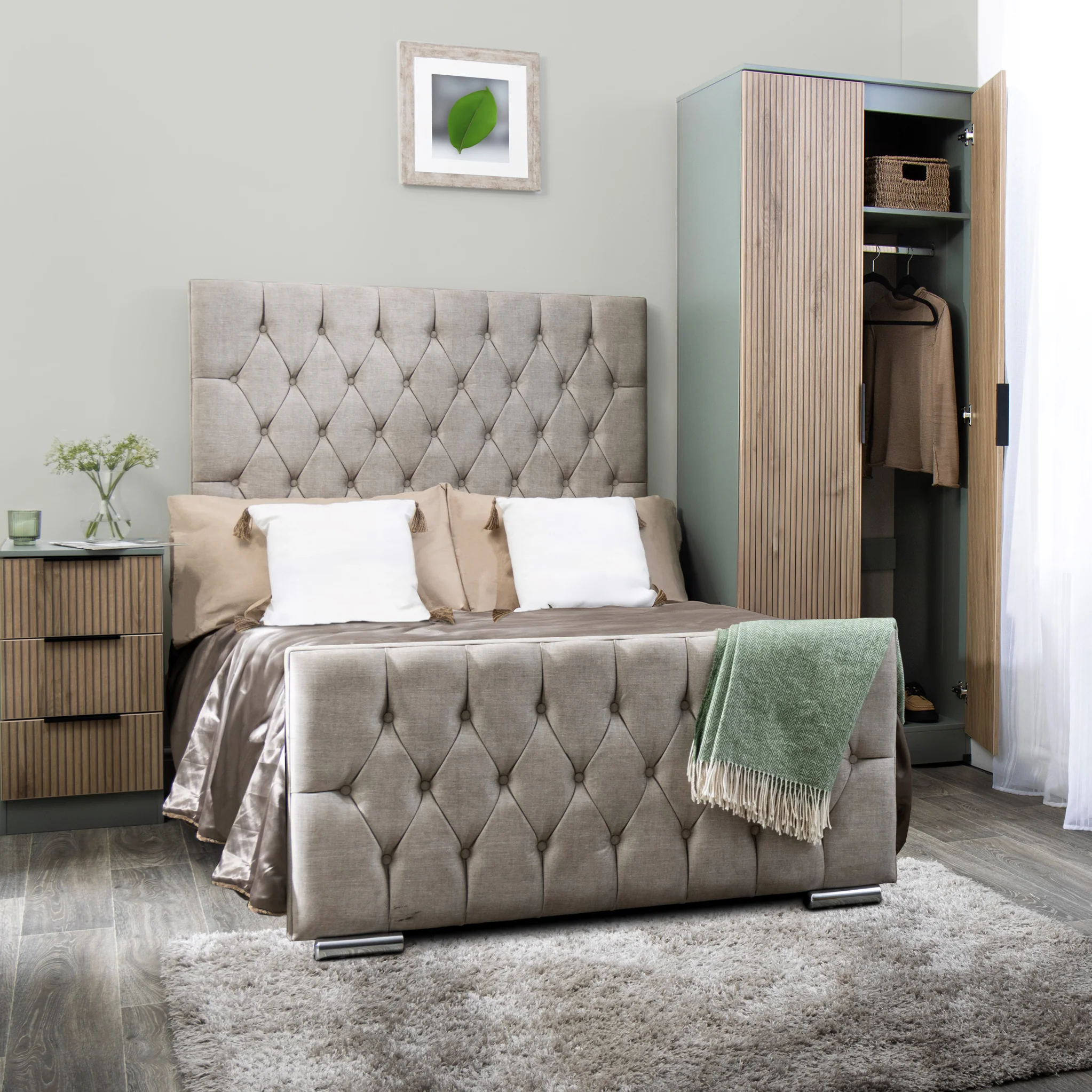 Jago Slatted Effect 3 Drawer Bedside Table - Image 8