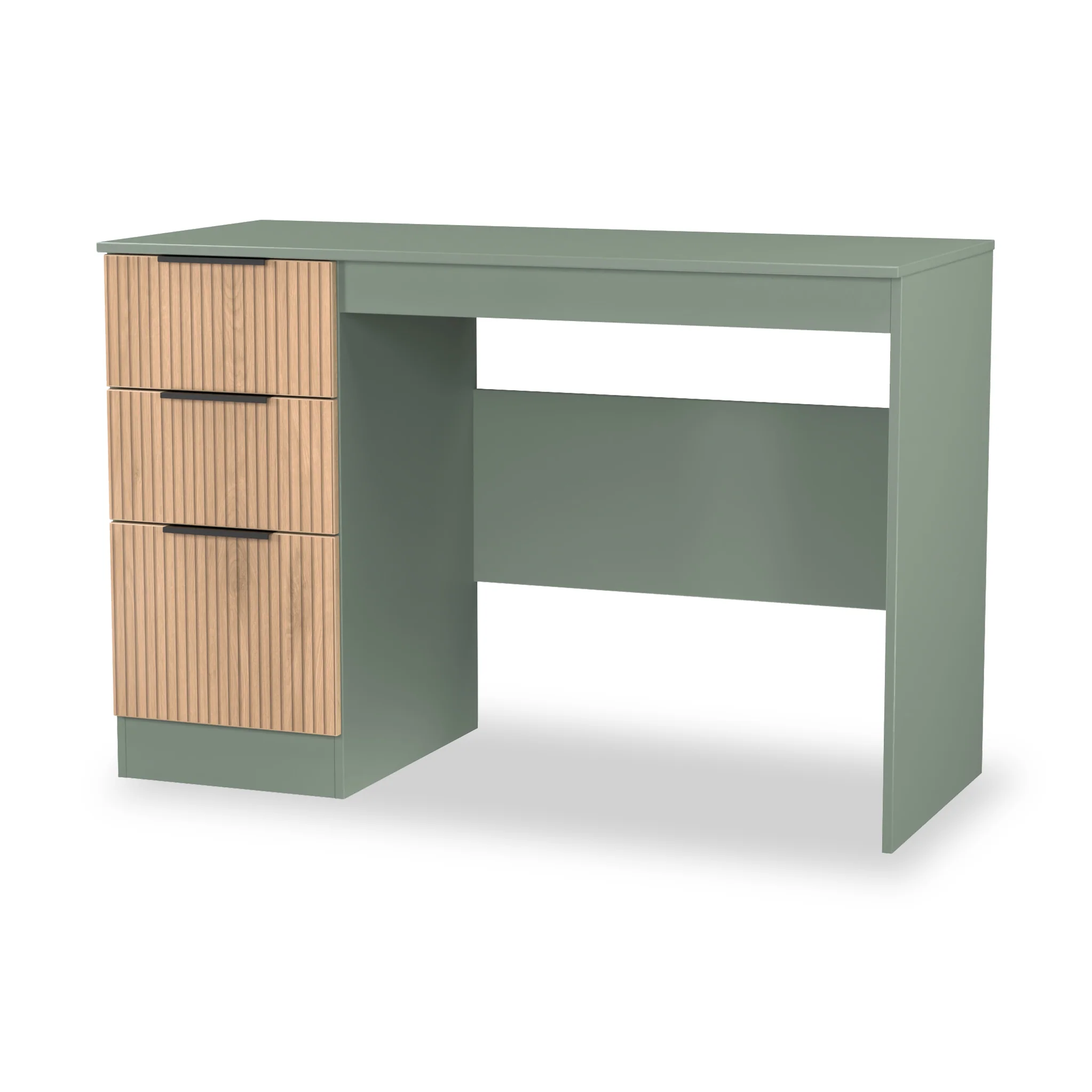 Jago Slatted Effect 3 Drawer Desk - Image 10