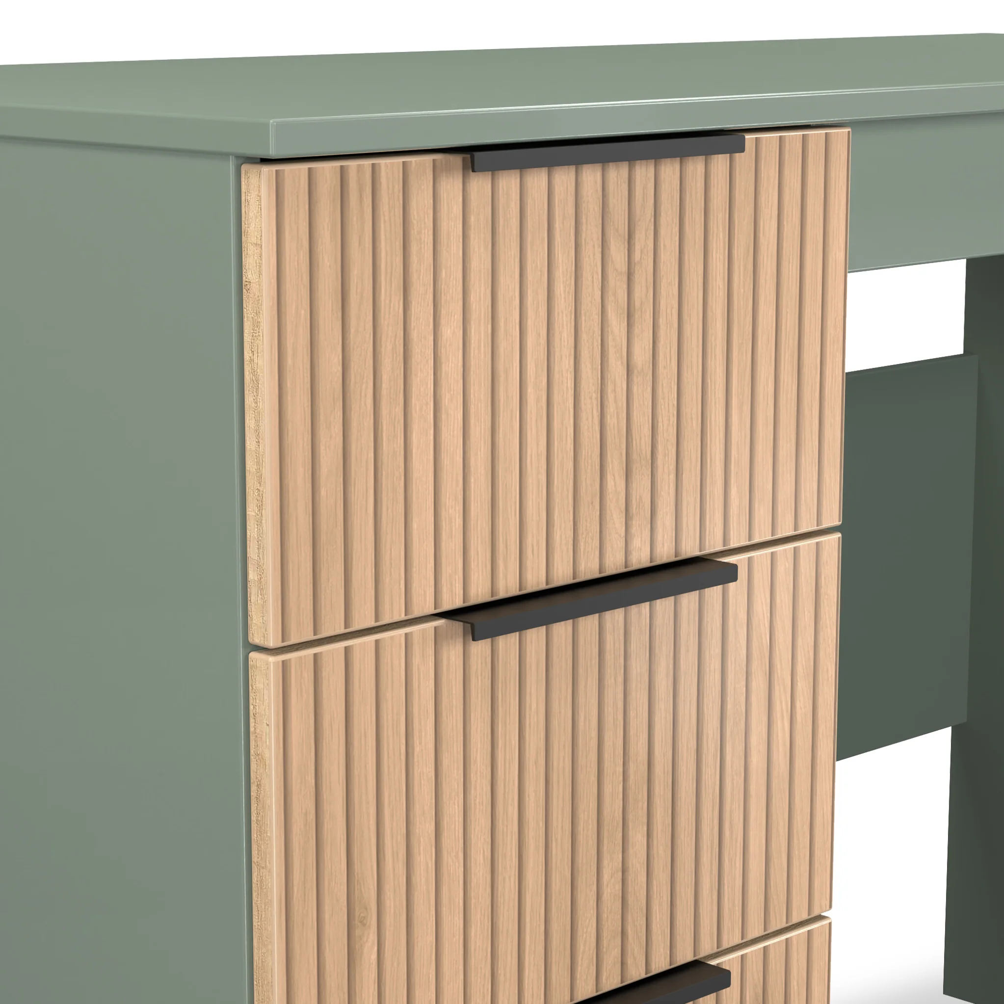 Jago Slatted Effect 3 Drawer Desk - Image 11