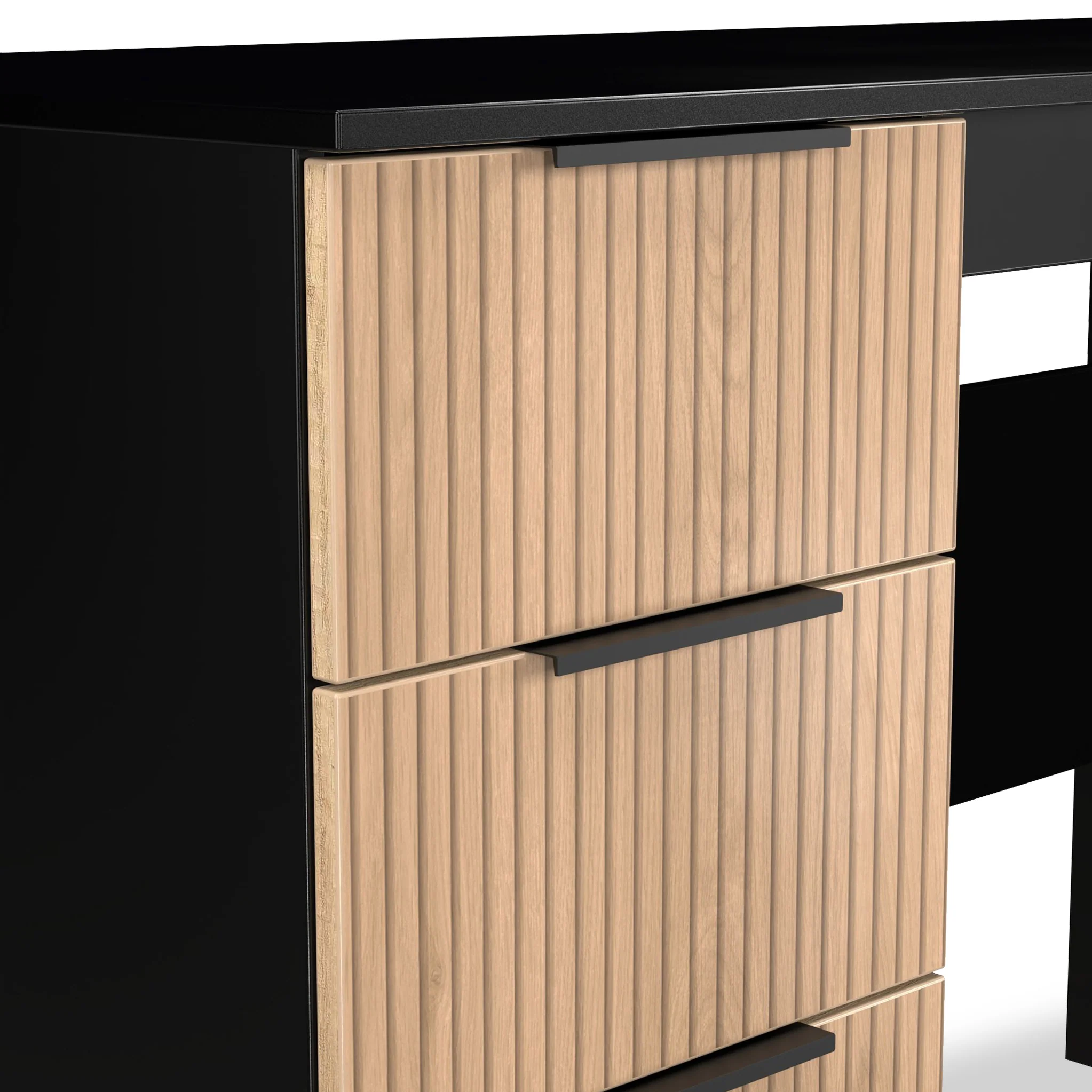 Jago Slatted Effect 3 Drawer Desk - Image 5