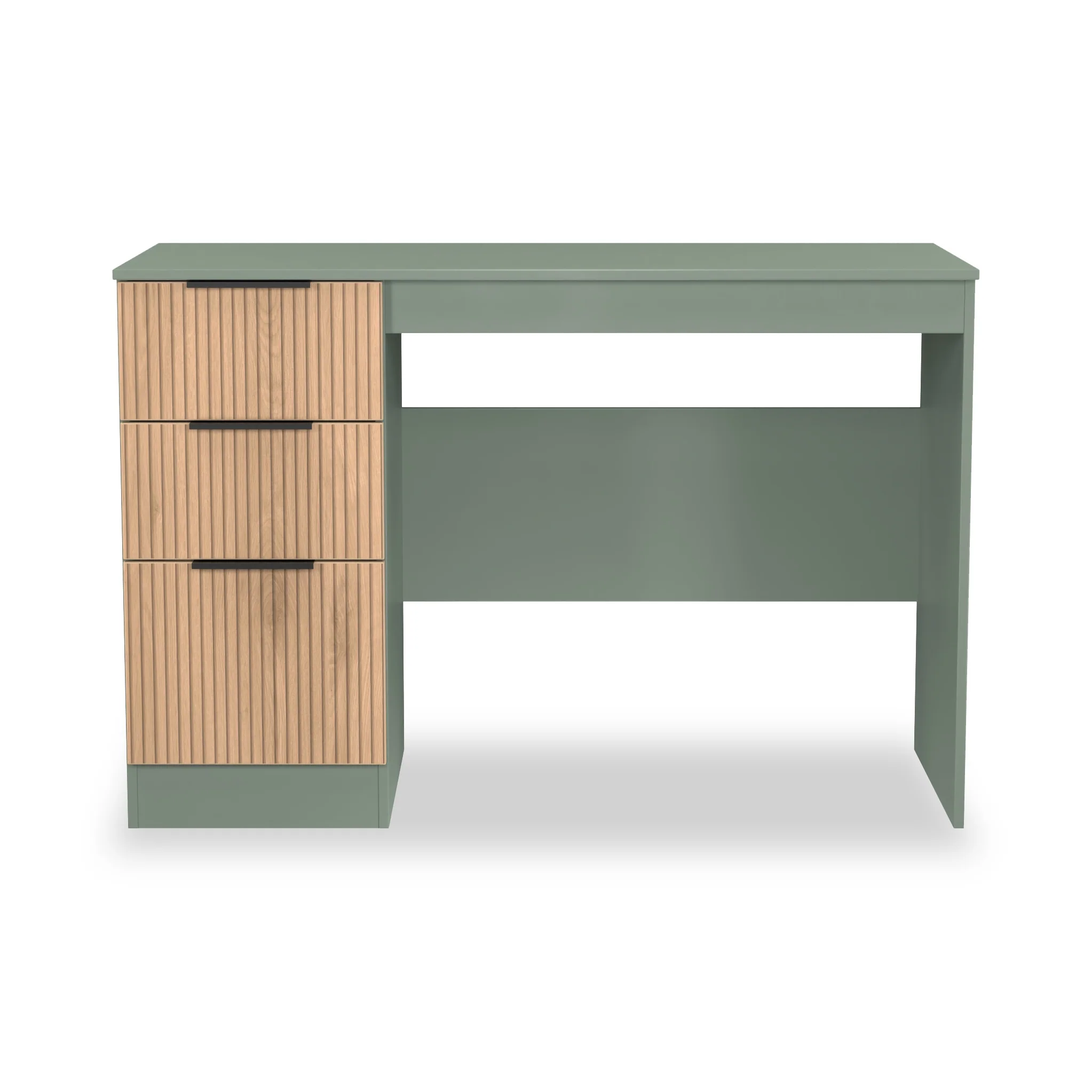 Jago Slatted Effect 3 Drawer Desk - Image 8