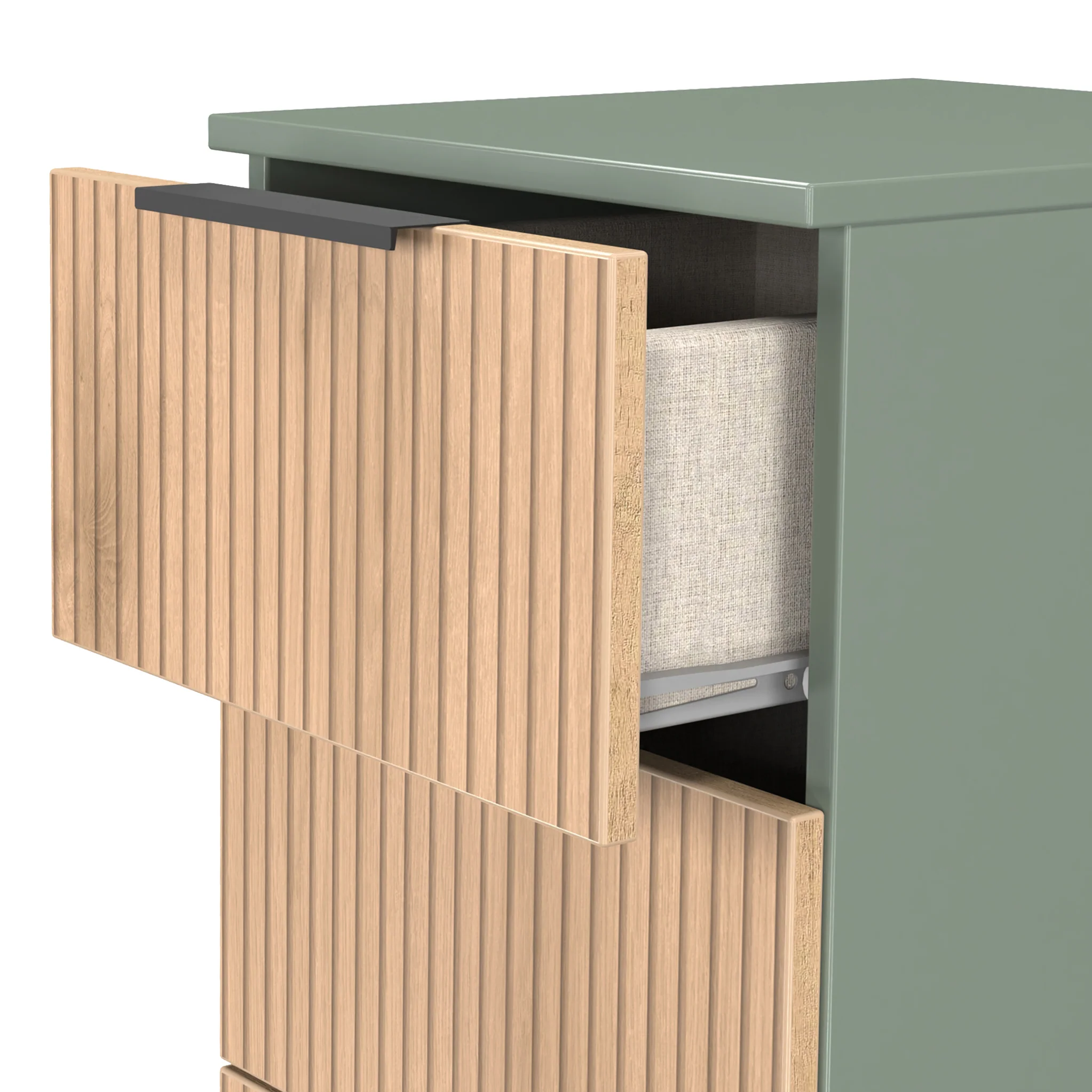 Jago Slatted Effect 4 Drawer Bedside Table - Image 10