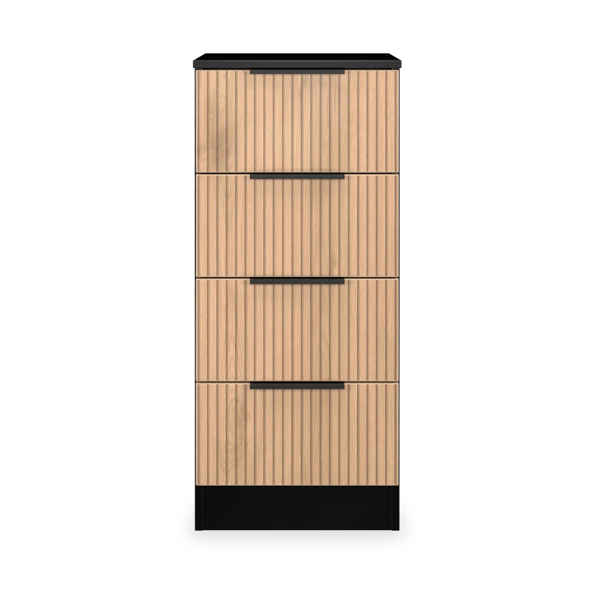 Jago Slatted Effect 4 Drawer Bedside Table - Image 2