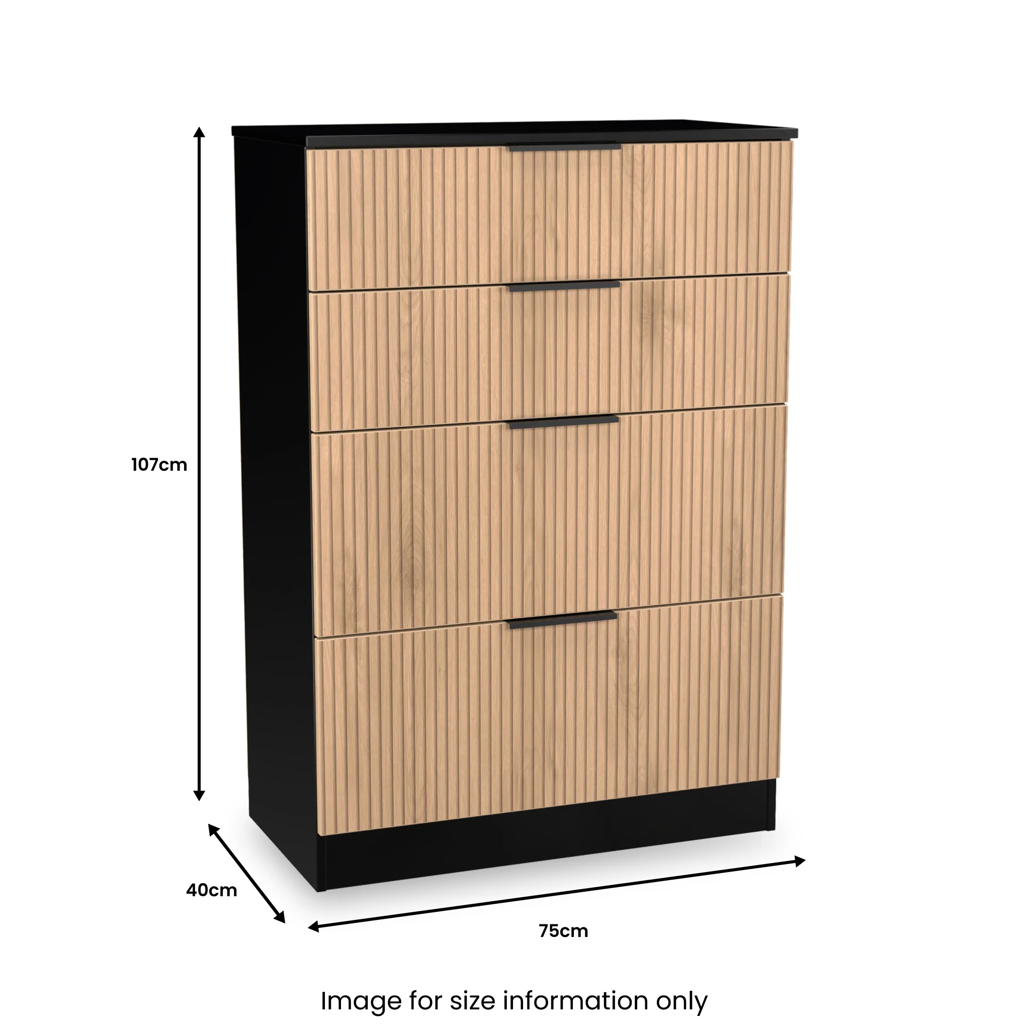 Jago Slatted Effect 4 Drawer Deep Chest - Image 19