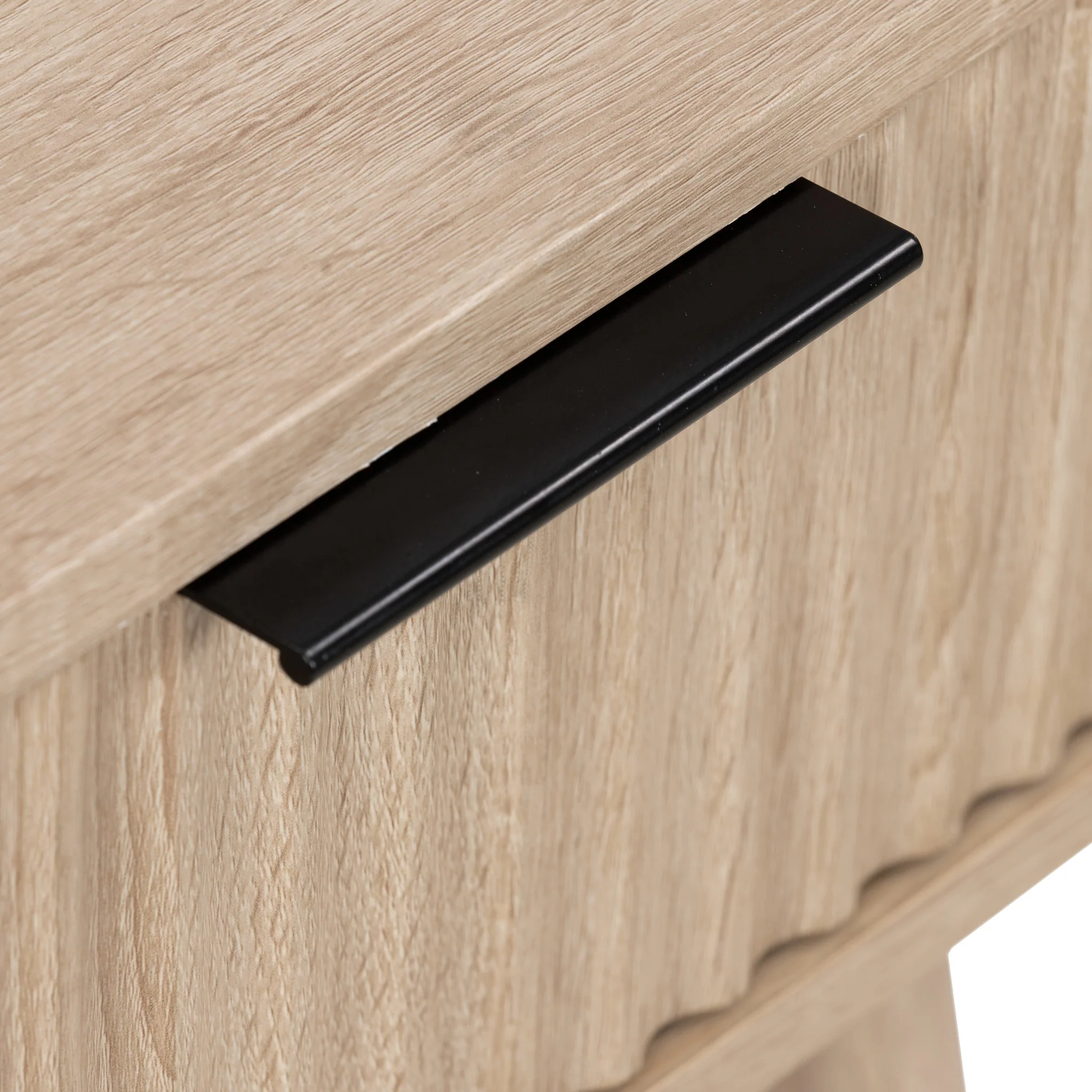 Jakob Oak 1 Drawer Grooved Side Table - Image 8