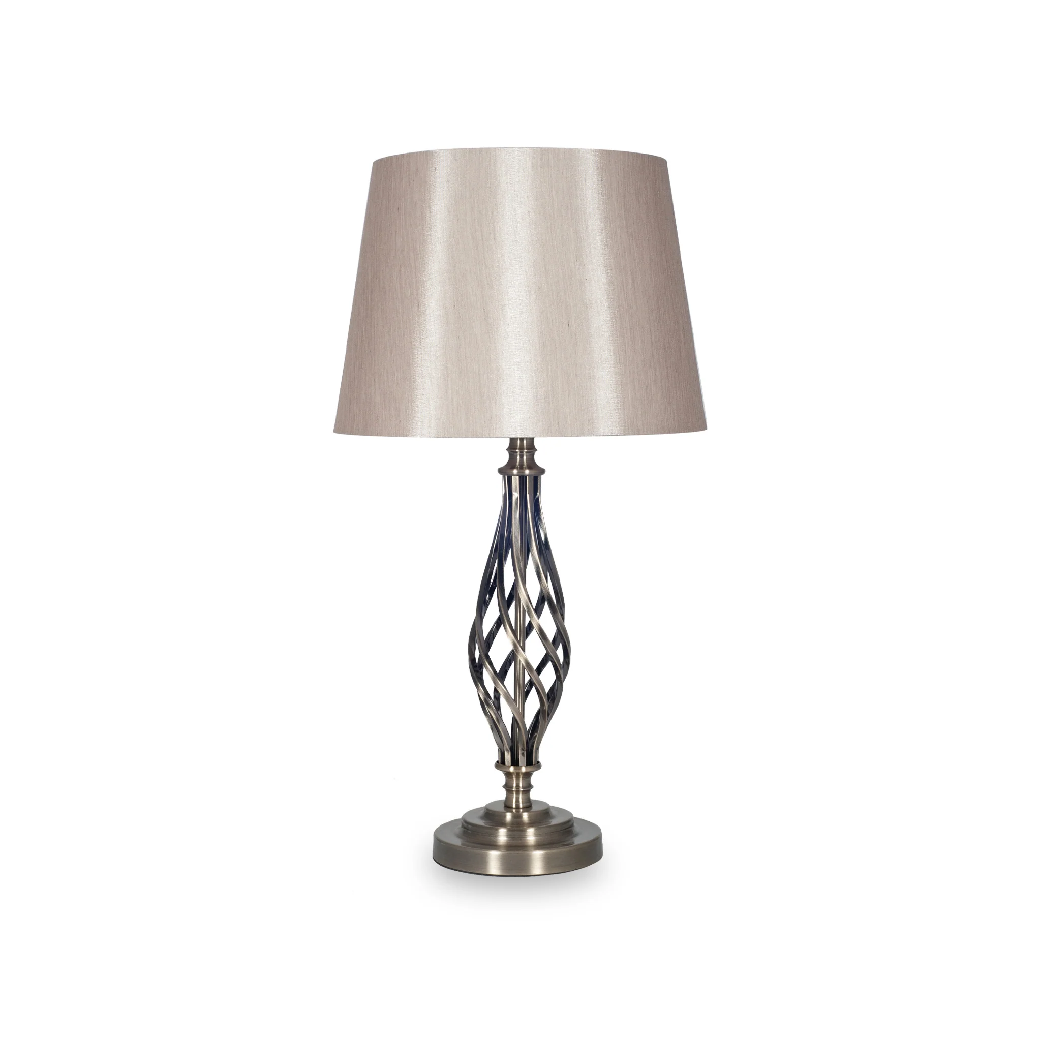 Jenna Silver Metal Twist Detail Table Lamp