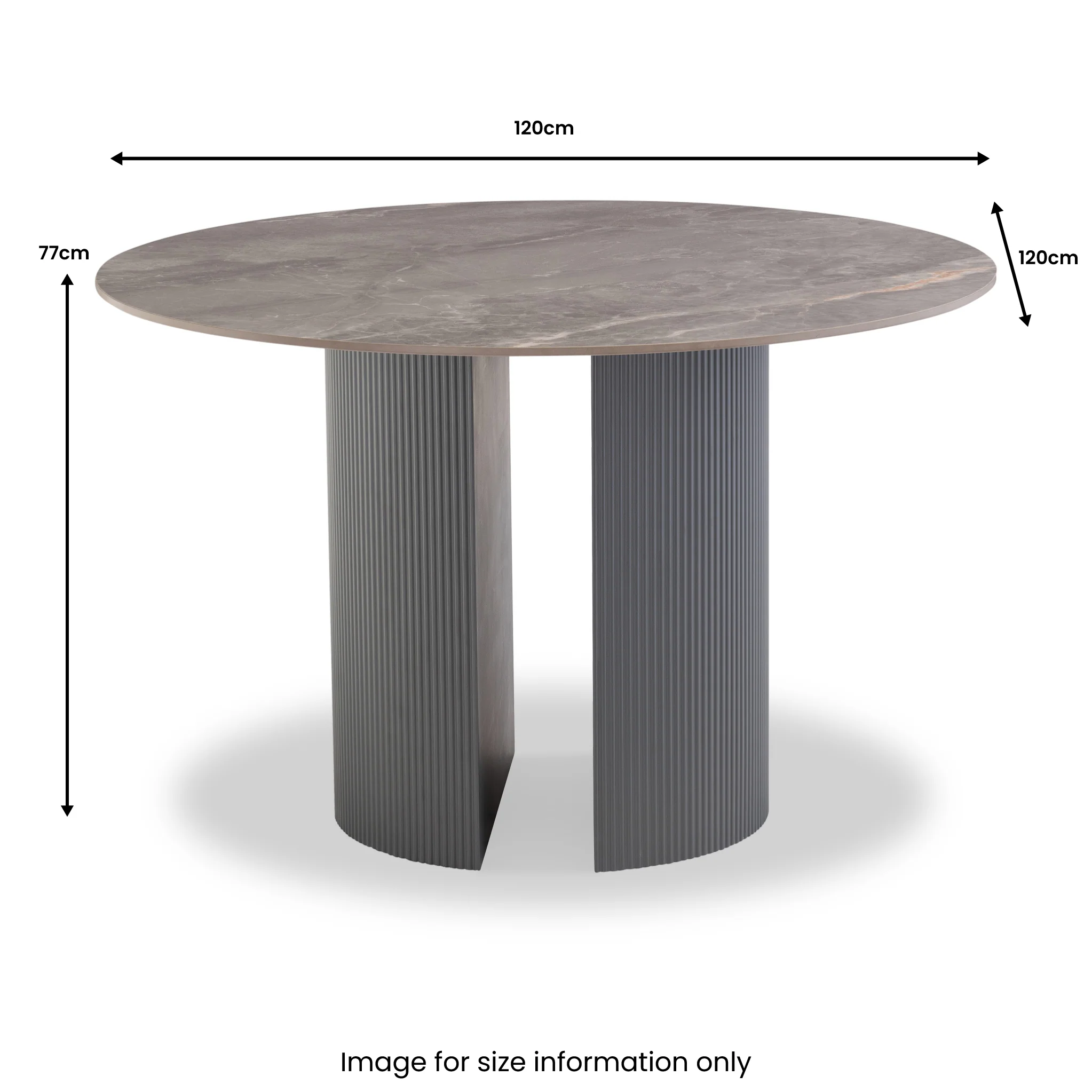 Jonas 120cm Sintered Stone Round Dining Table - Image 5