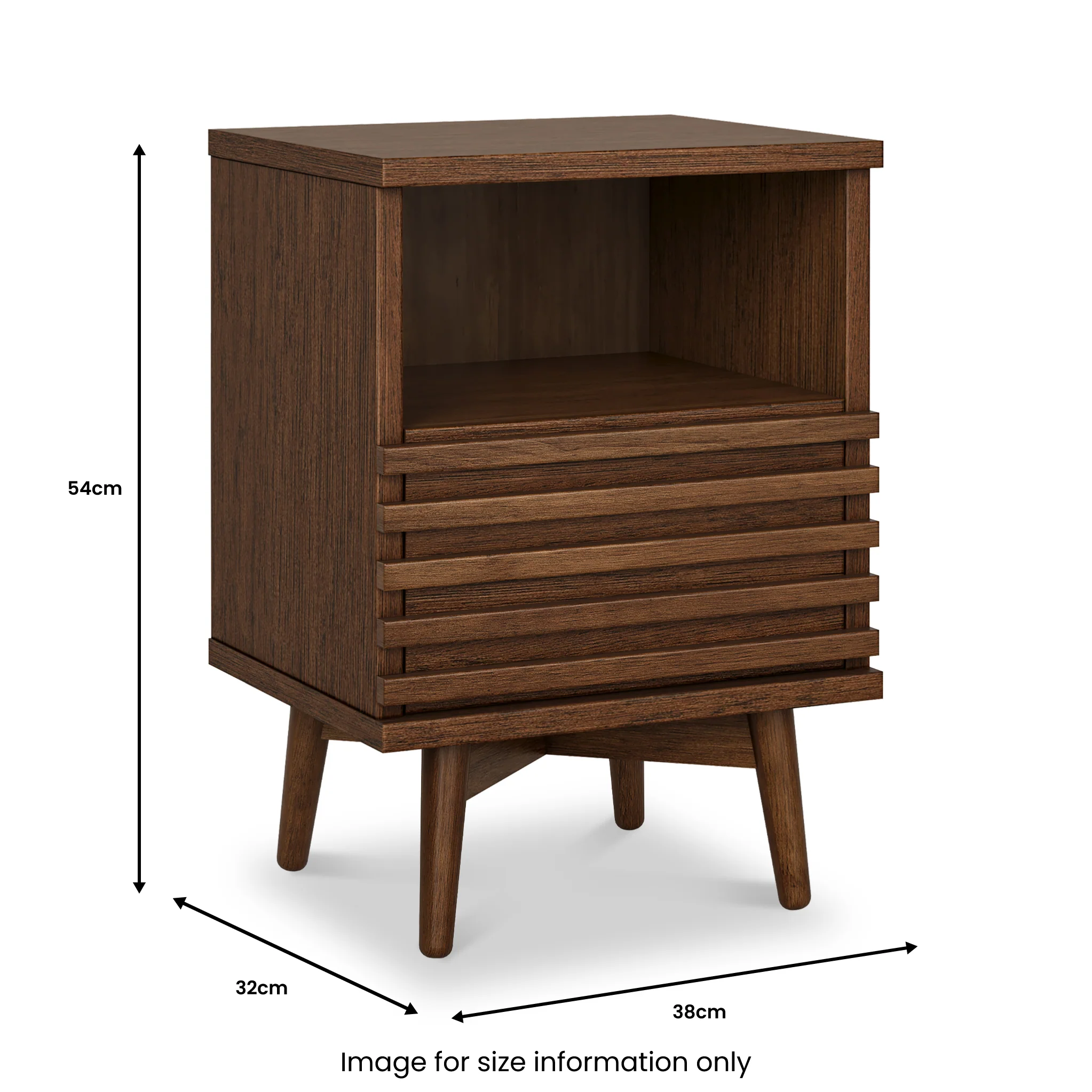 Kari Dark Oak Slim Bedside Table - Image 8