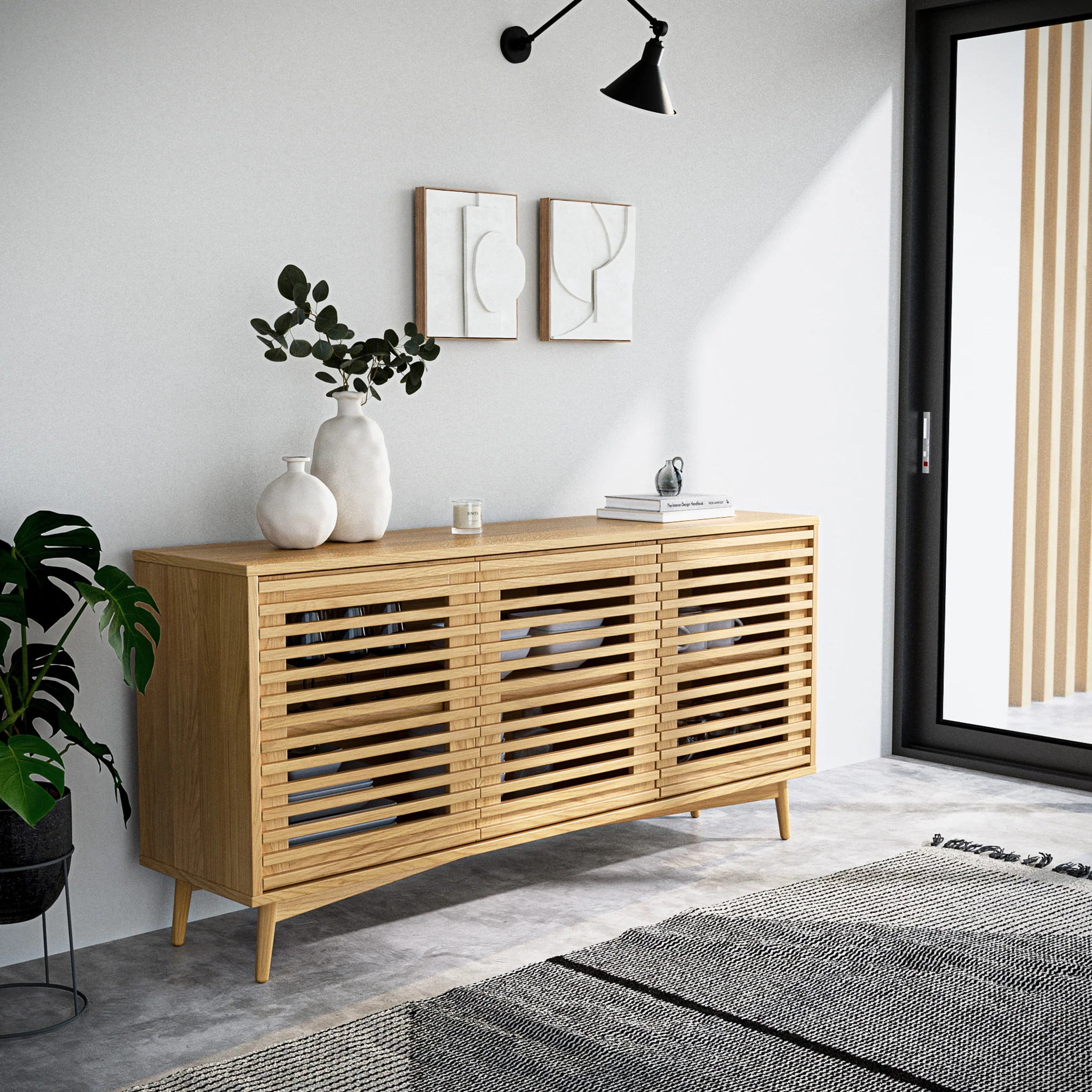Kari Light Oak 3 Door Sideboard - Image 2