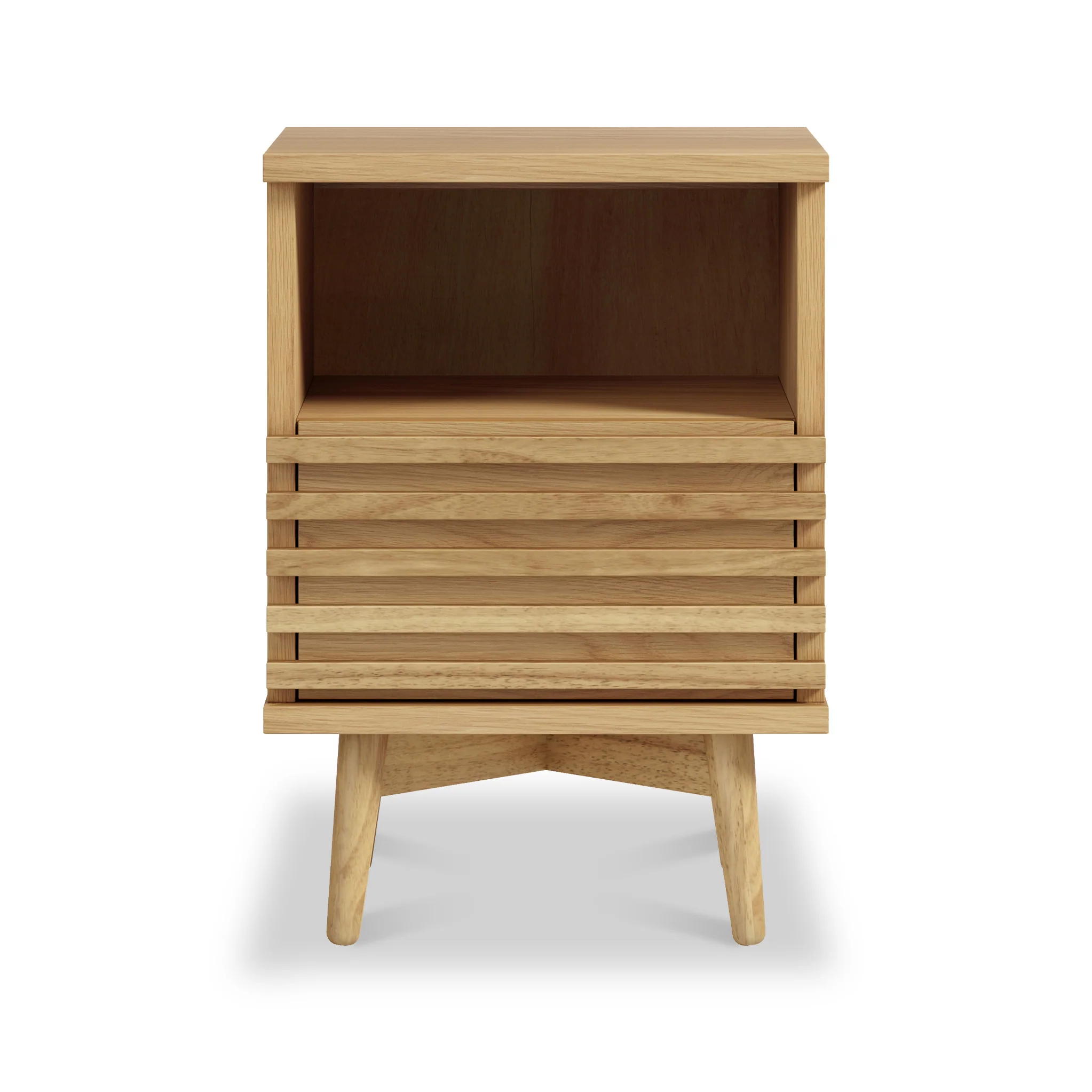 Kari Light Oak Slim Bedside Table - Image 3
