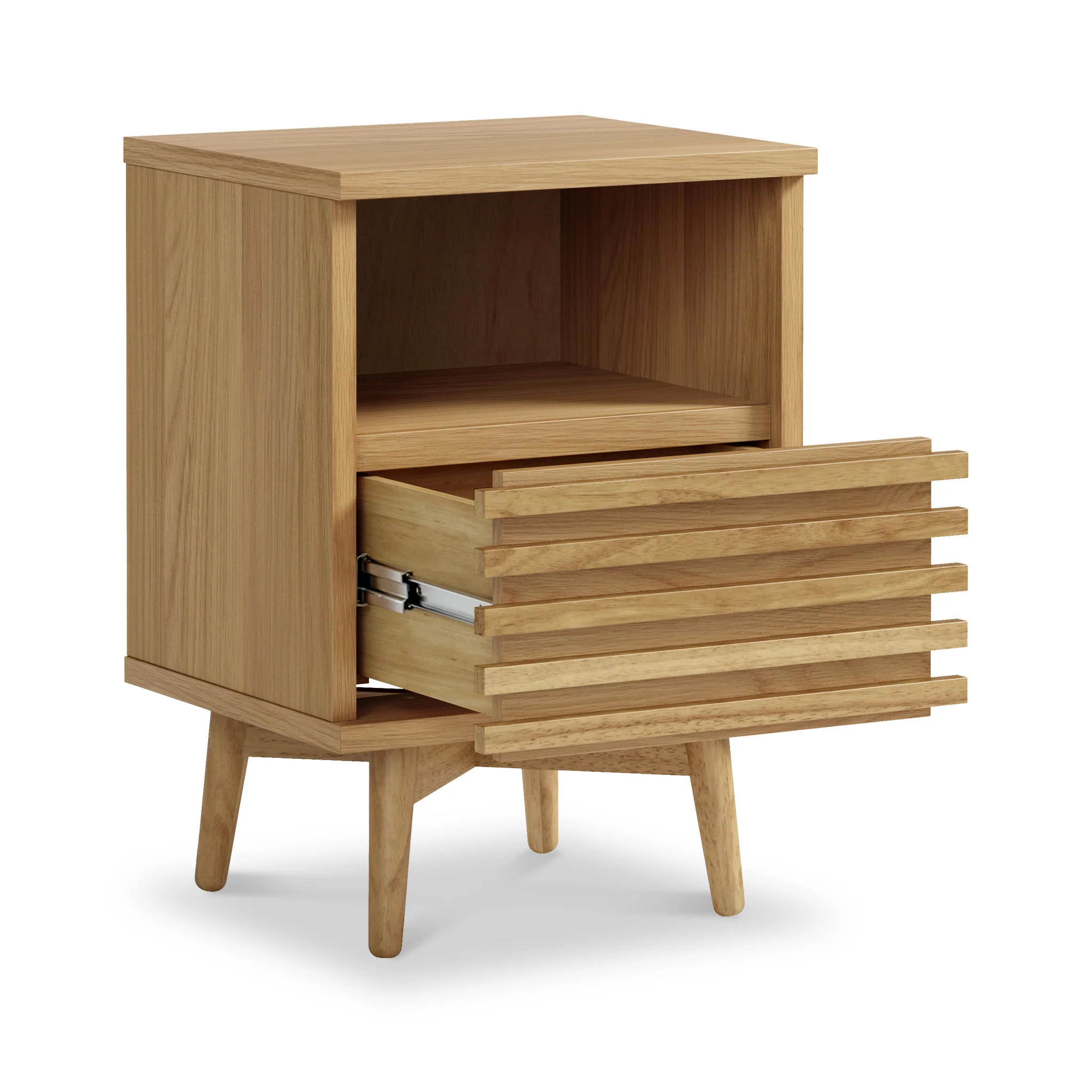 Kari Light Oak Slim Bedside Table - Image 4