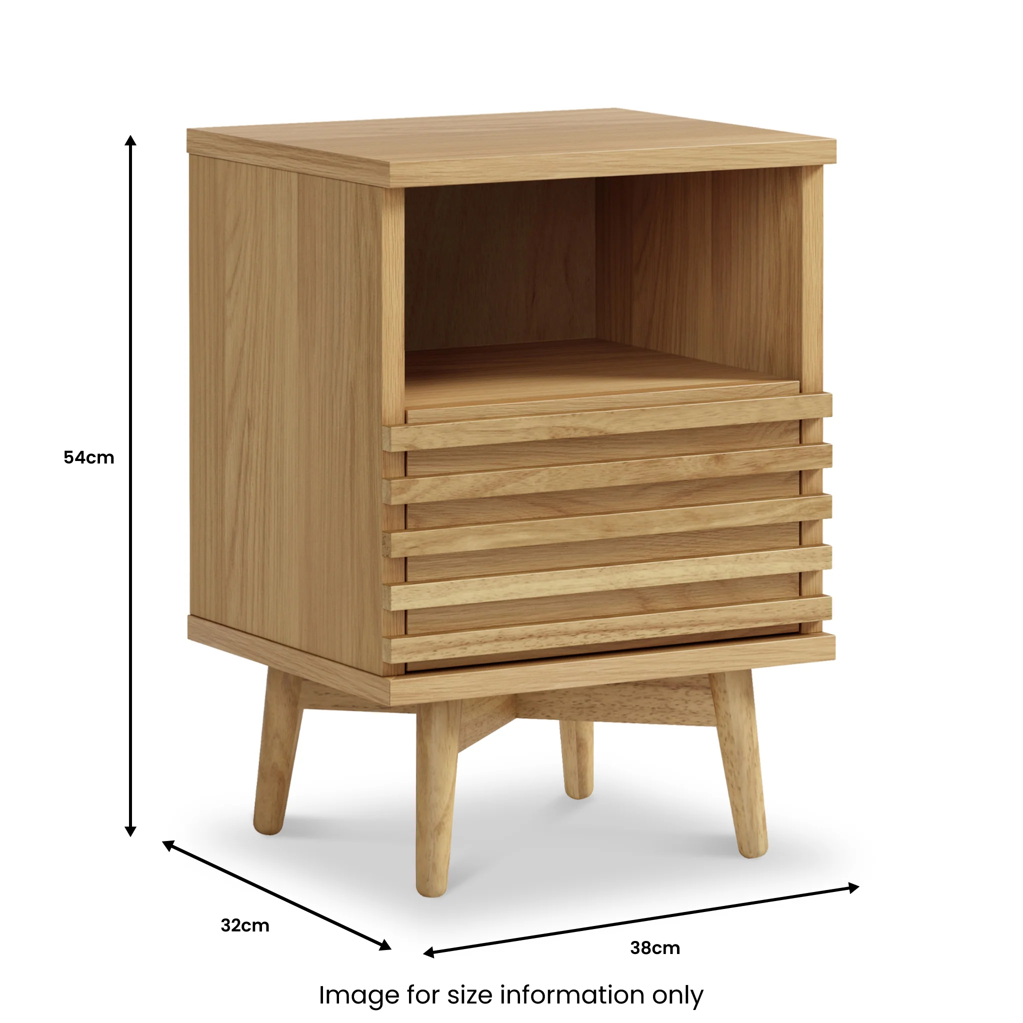 Kari Light Oak Slim Bedside Table - Image 8