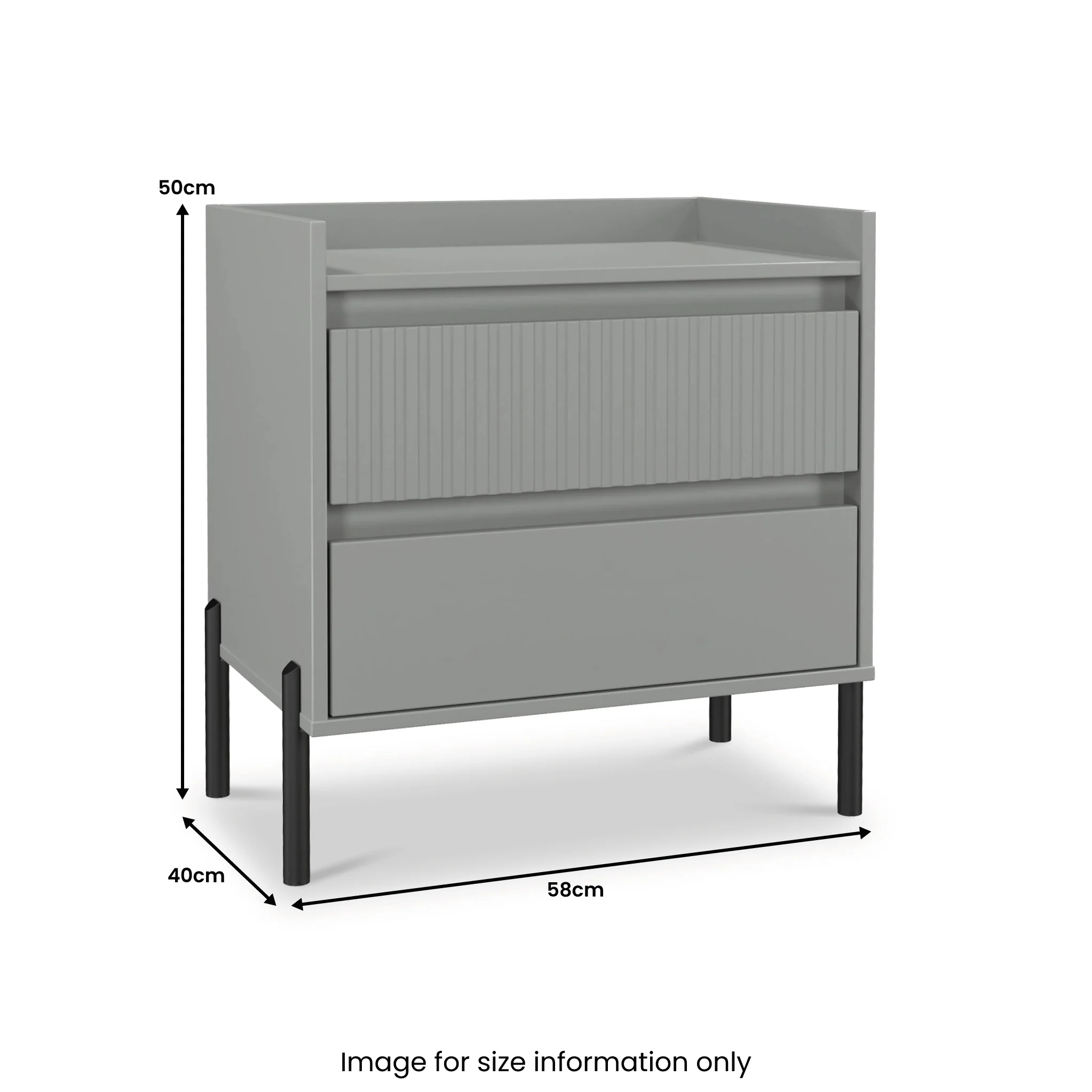 Kenton 2 Drawer Wide Bedside Table - Image 25