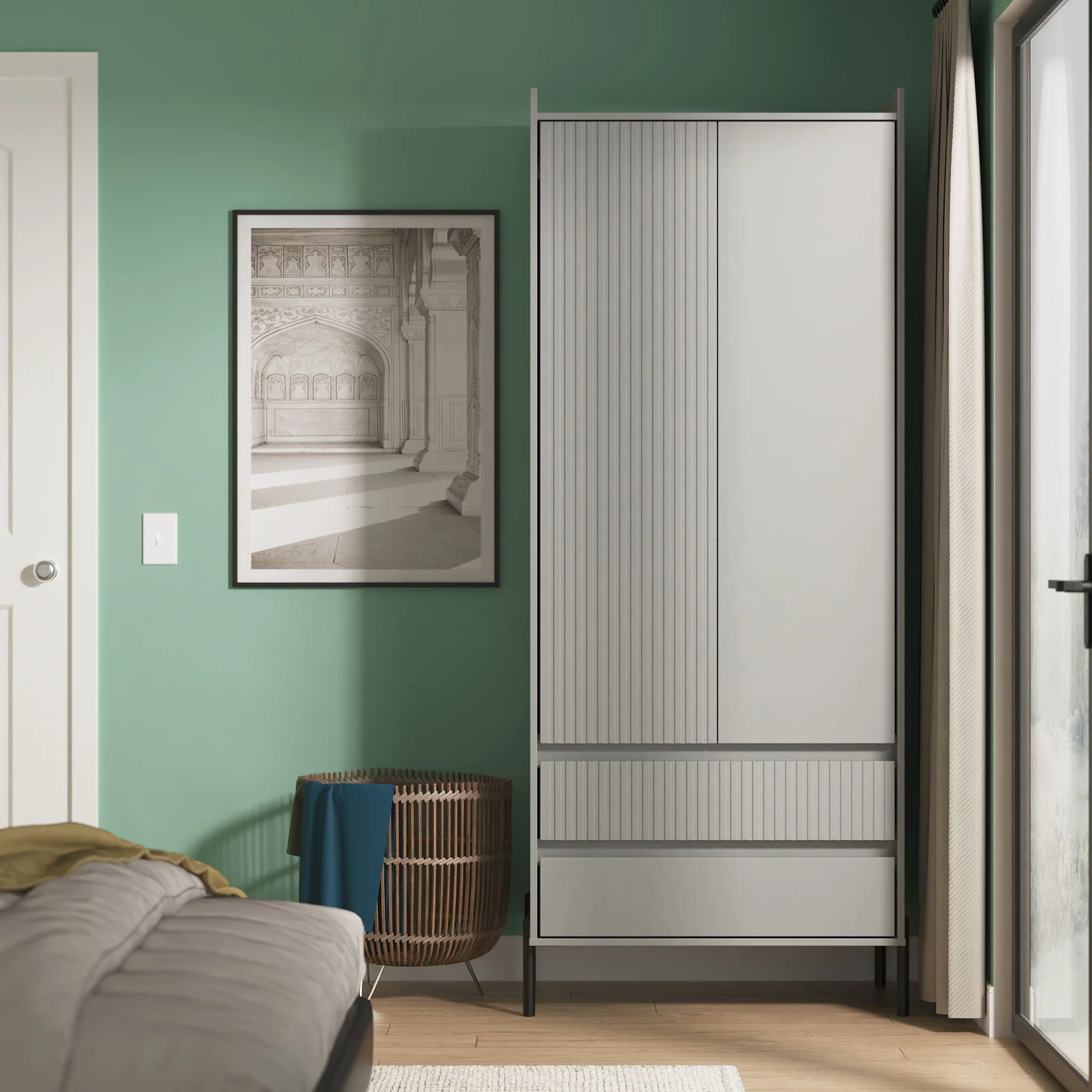 Kenton Double Wardrobe With Drawers - Image 2