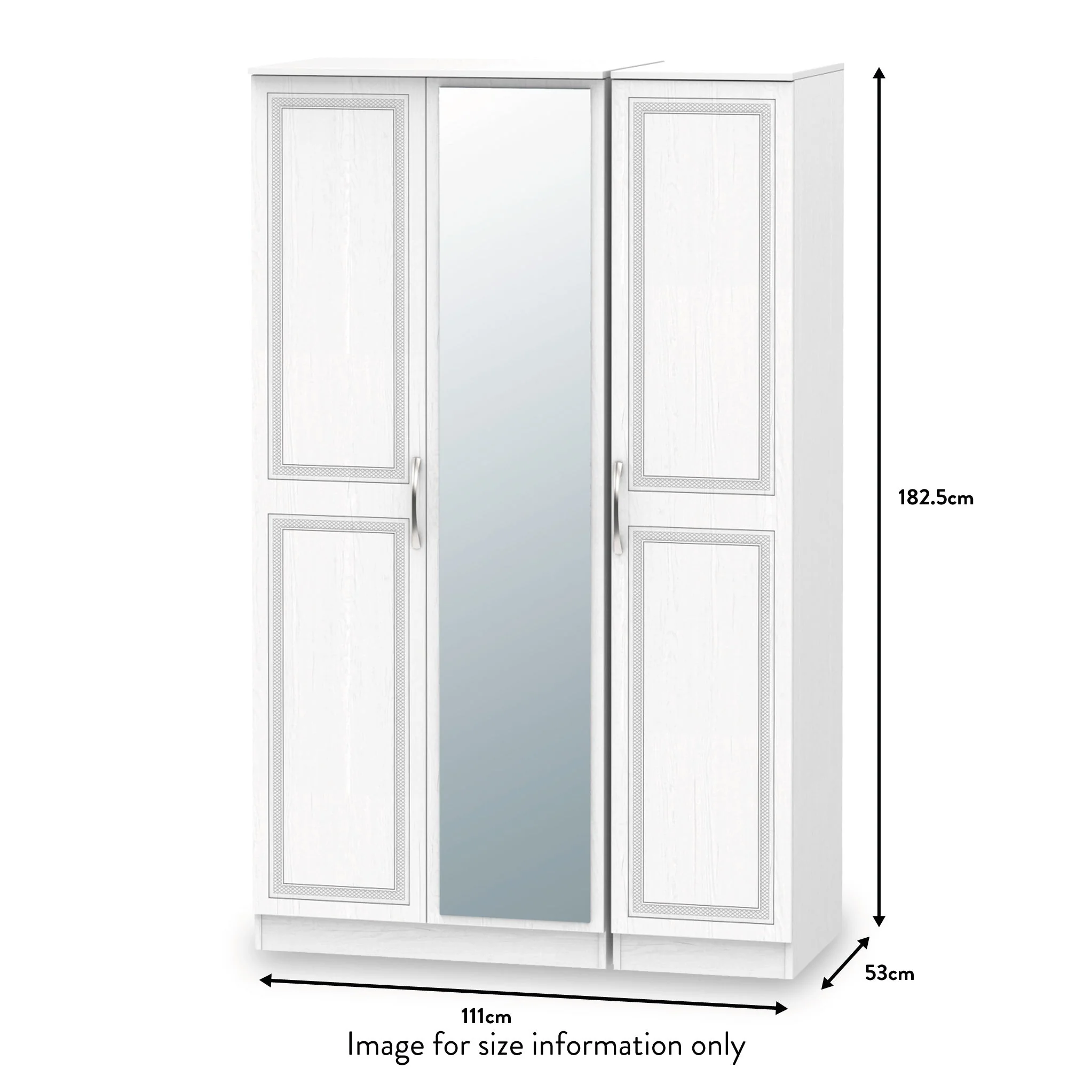 Killgarth 3 Door Mirror Wardrobe - Image 8