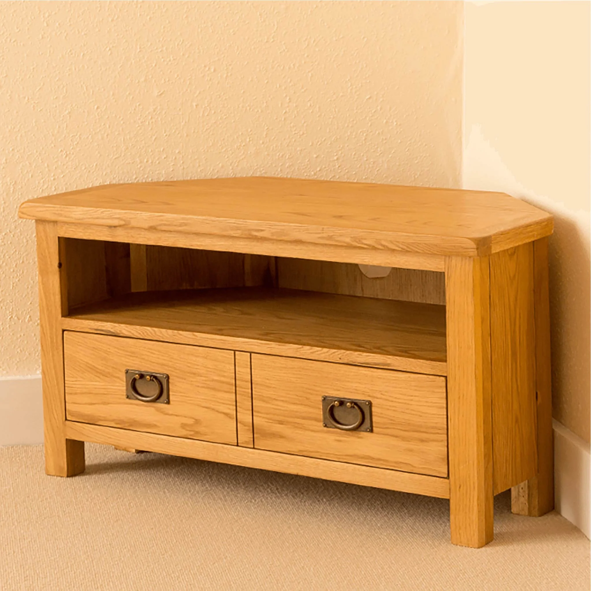 Lanner Oak Corner TV Stand - Image 3