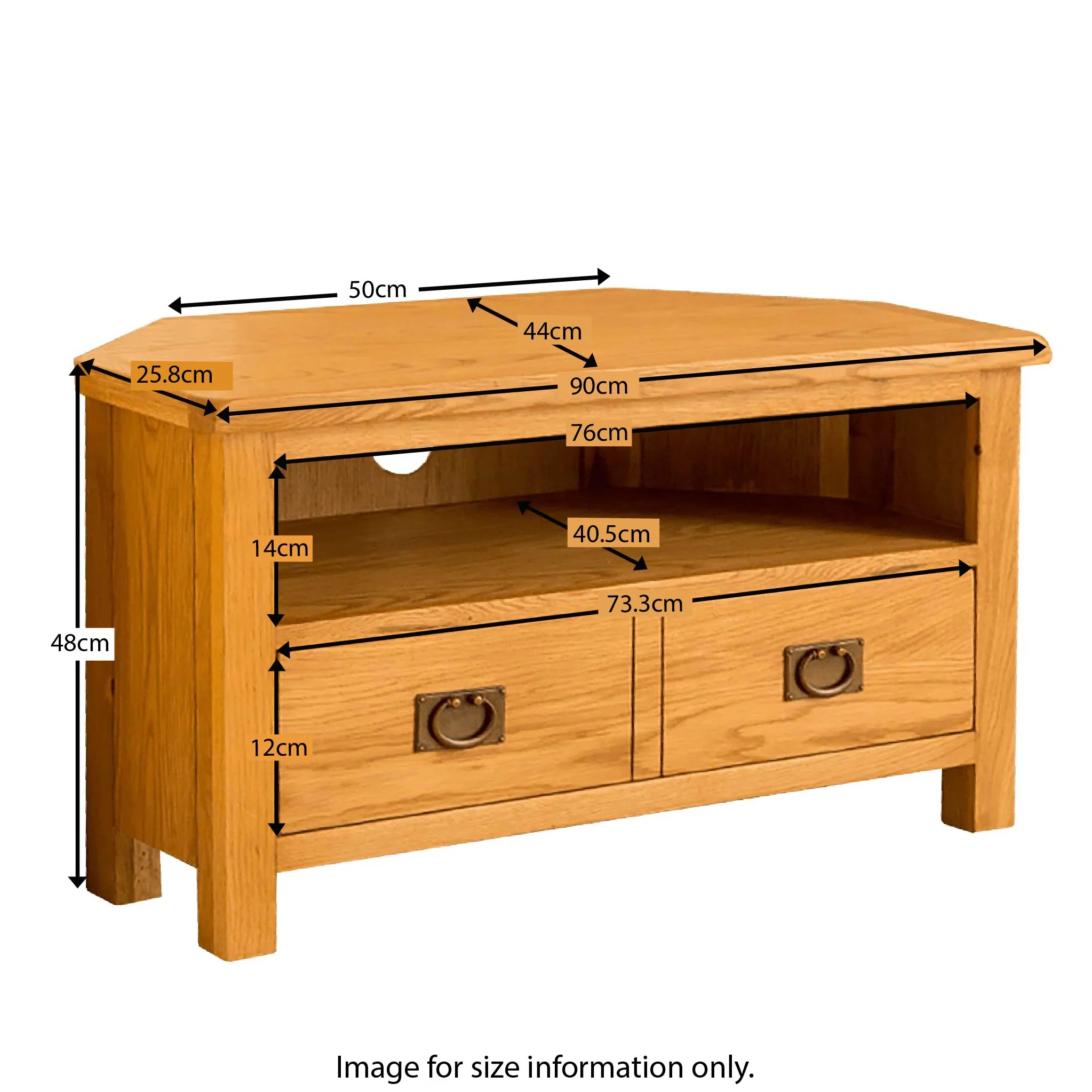 Lanner Oak Corner TV Stand - Image 8