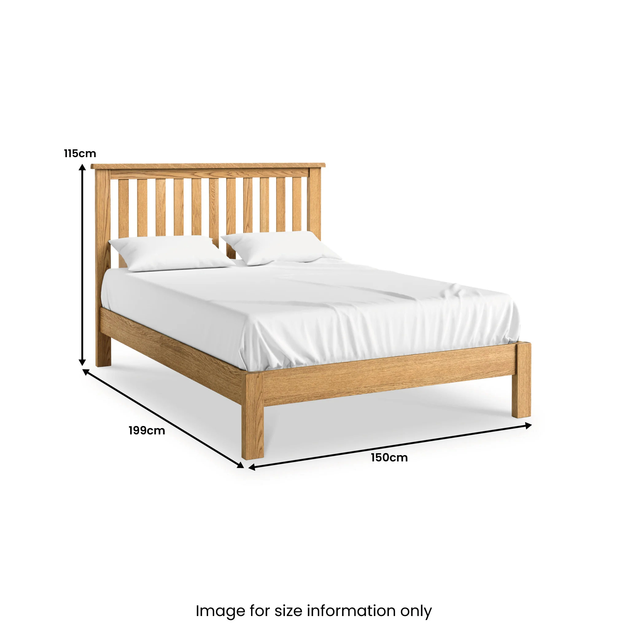 Lanner Oak Low Foot End Bed Frame - Image 8